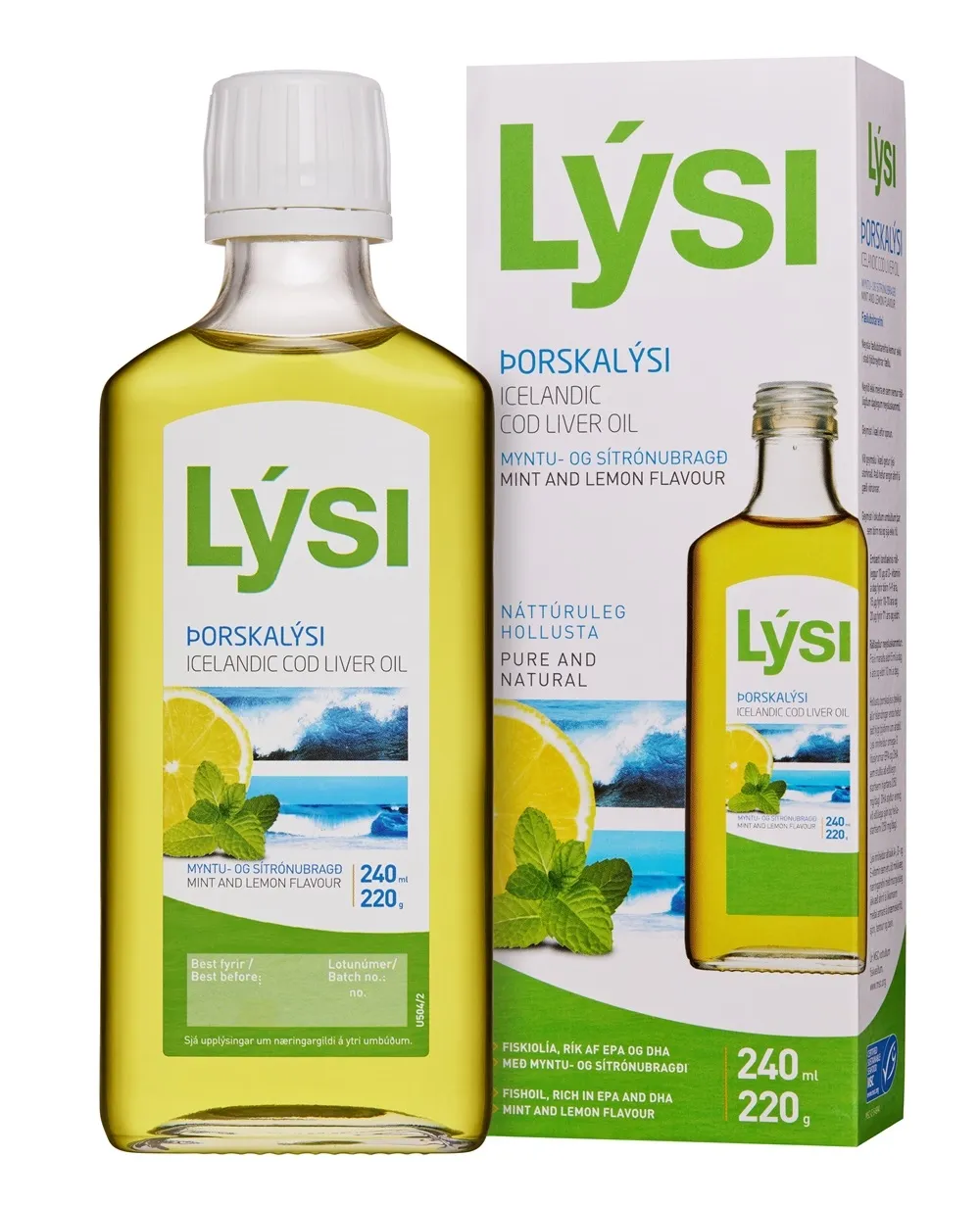 LYSI OMEGA-3 KALAMAKSAÕLI PIPARMÜNDI JA SIDRUNIGA 240ML - Tootepilt 