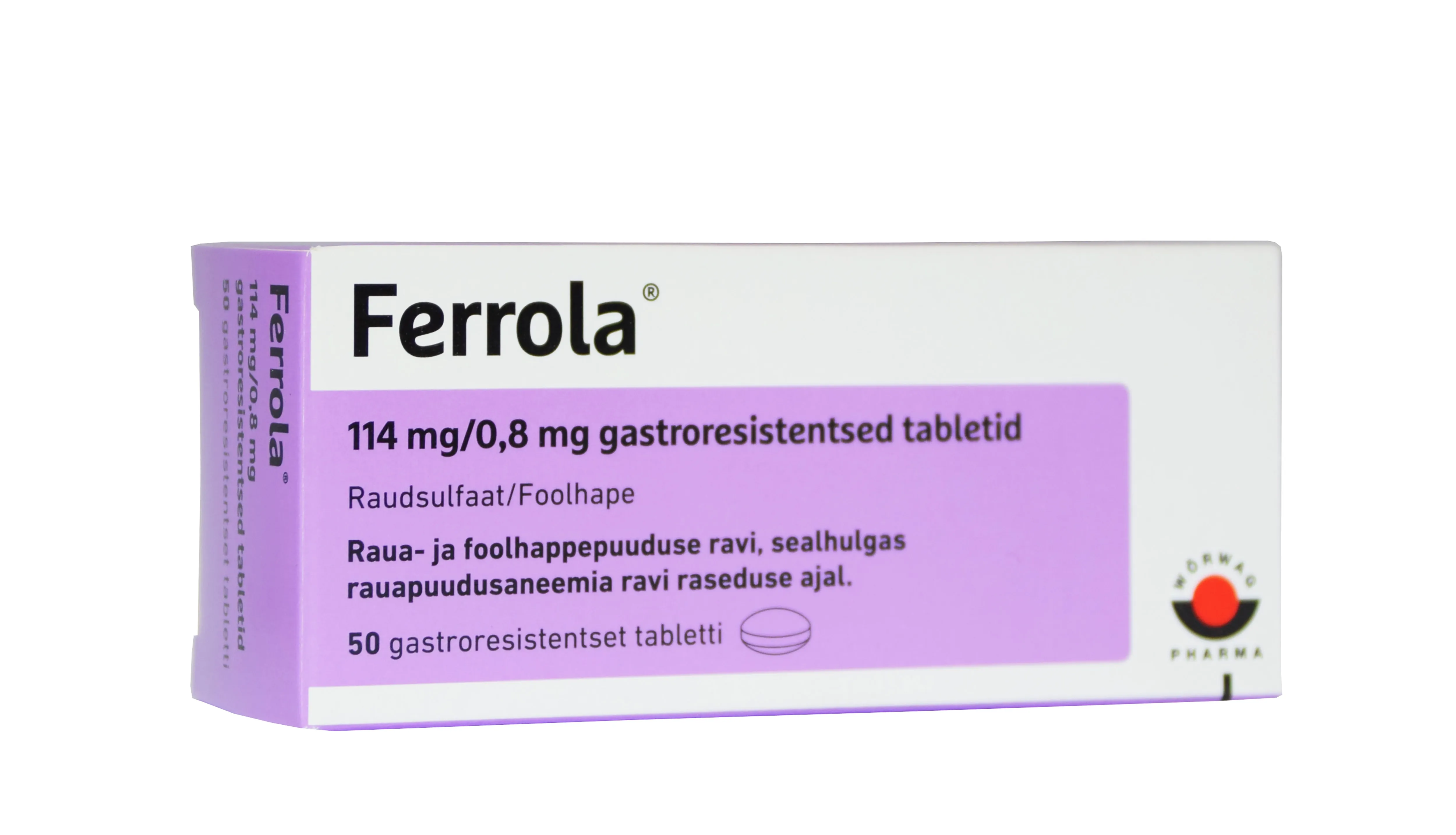 FERROLA GASTRORESIST TBL 114MG+0,8MG N50 - Tootepilt 