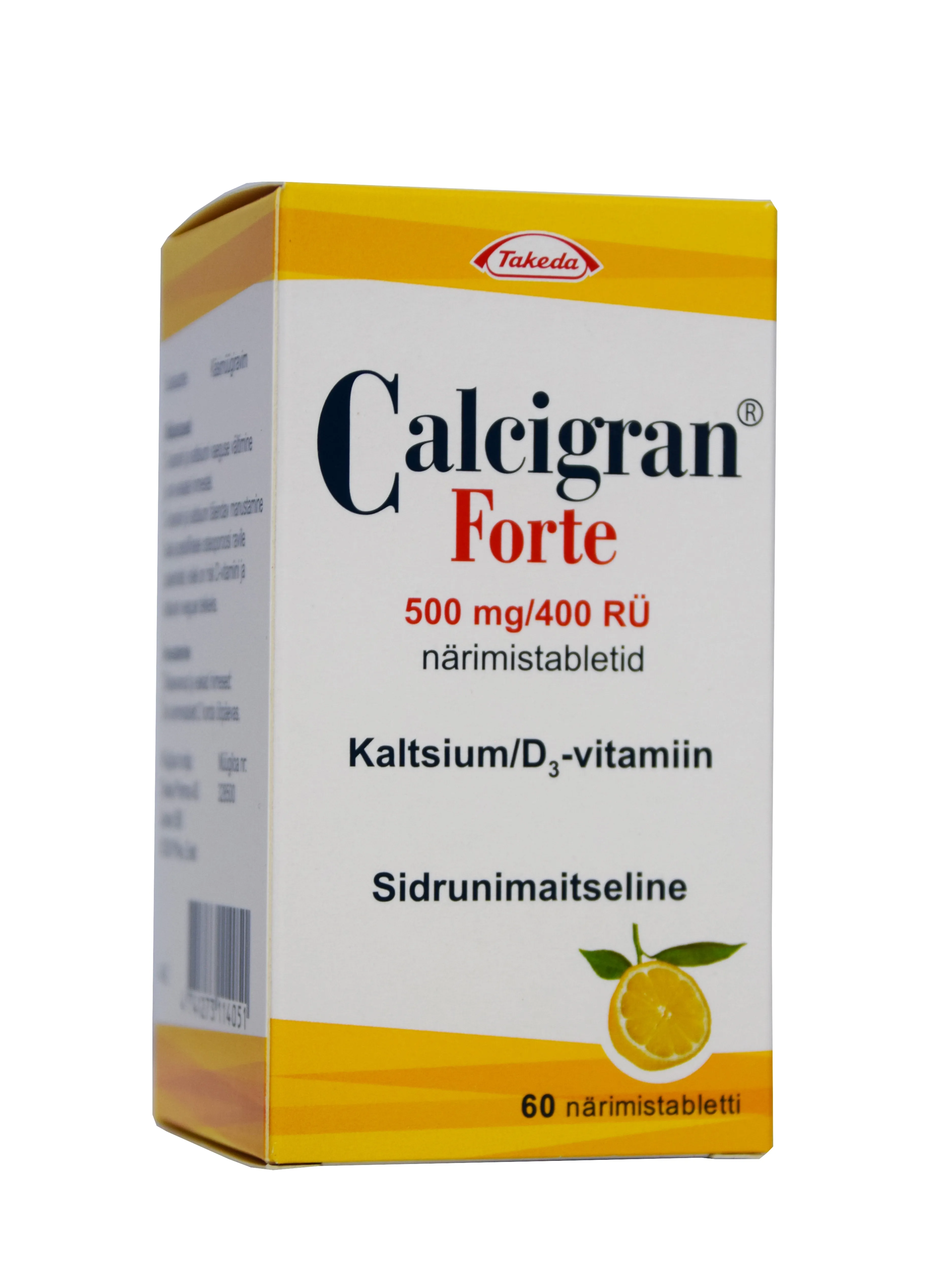 CALCIGRAN FORTE NÄRIMISTBL 500MG+400RÜ N60 - Tootepilt 