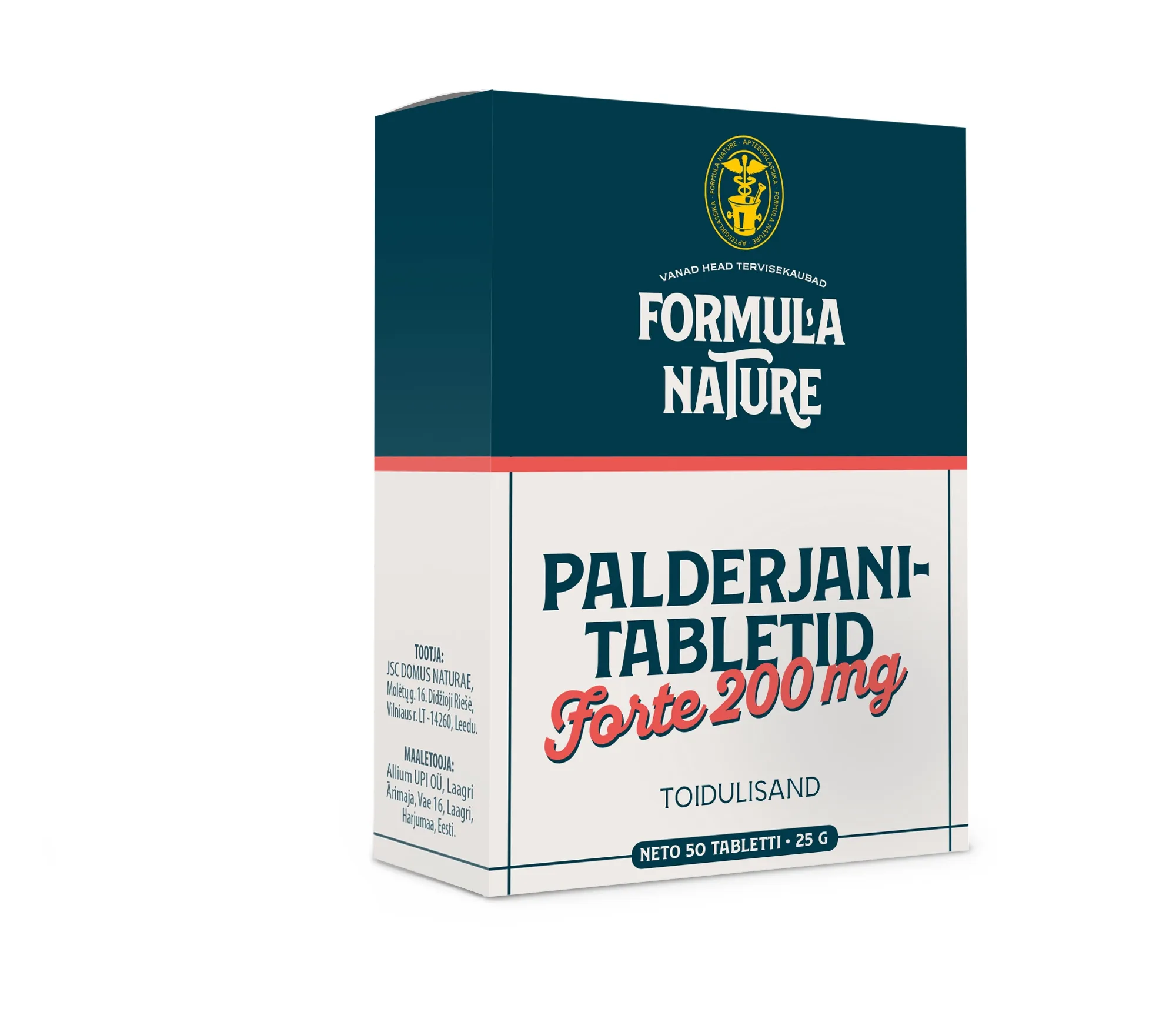 FORMULA NATURE PALDERJANITABLETID FORTE 200MG N50 - Tootepilt 