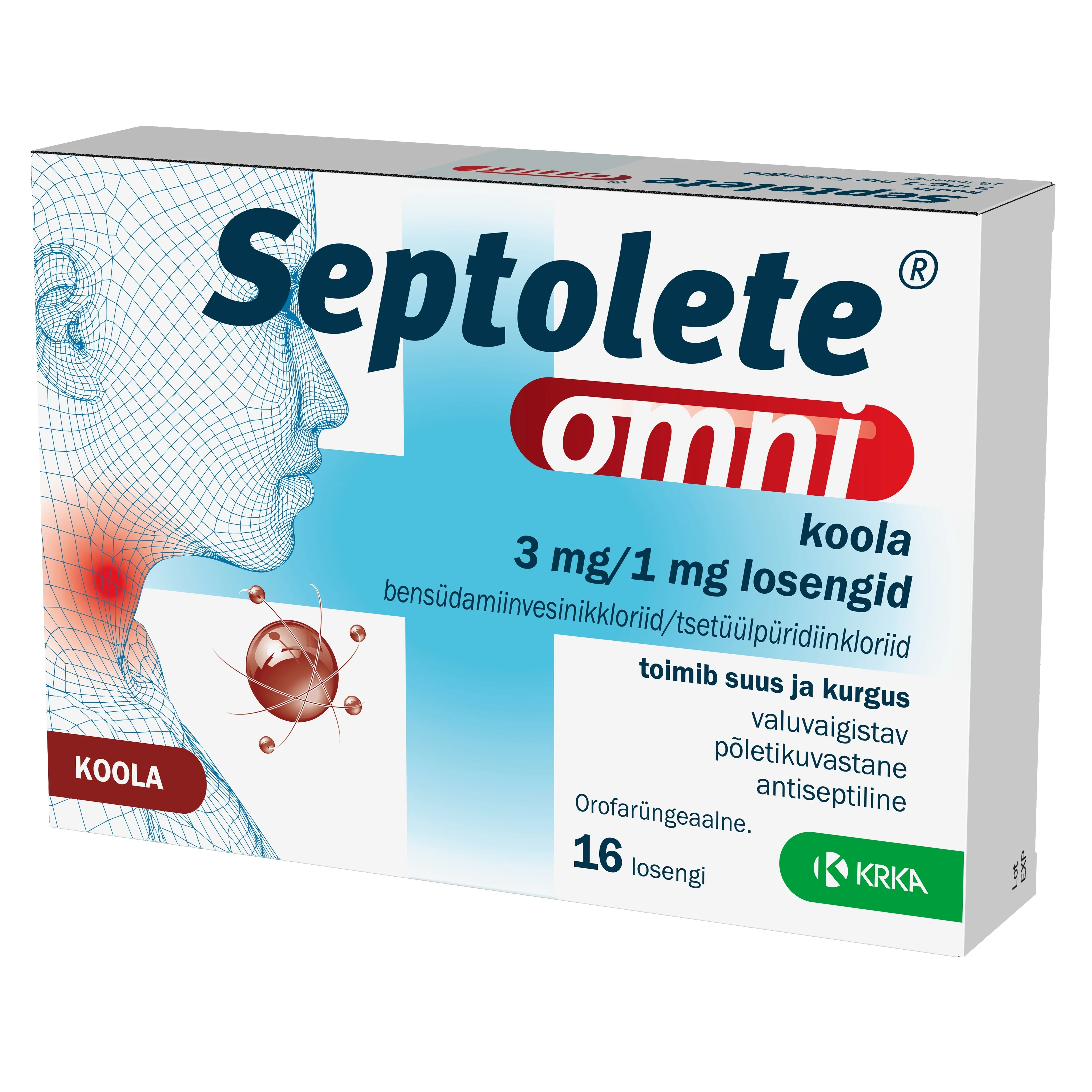 SEPTOLETE OMNI KOOLA LOSENG 3MG+1MG N16 - Tootepilt 