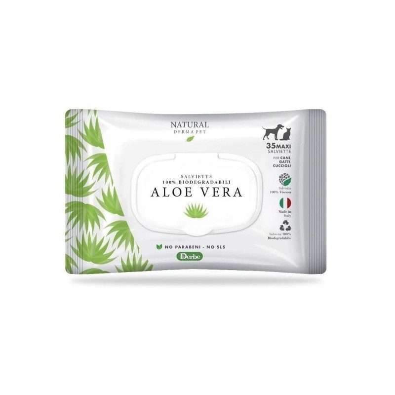 Derbe Natural Derma Pet koera/kassi puhastuslapid aaloega N35 - Tootepilt 