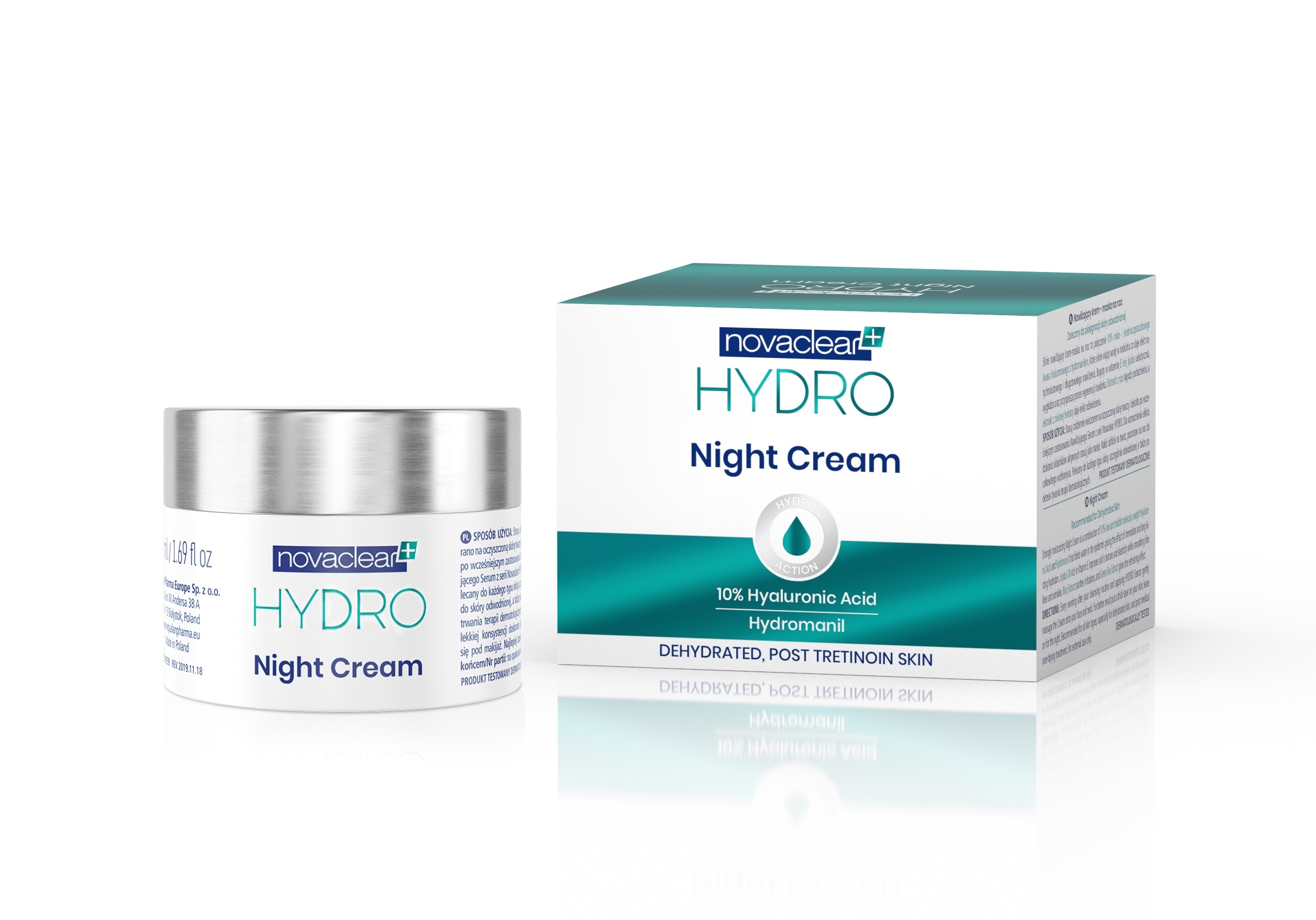 NOVACLEAR HYDRO ÖÖKREEM HÜALUROONHAPPEGA 50ML - Tootepilt 