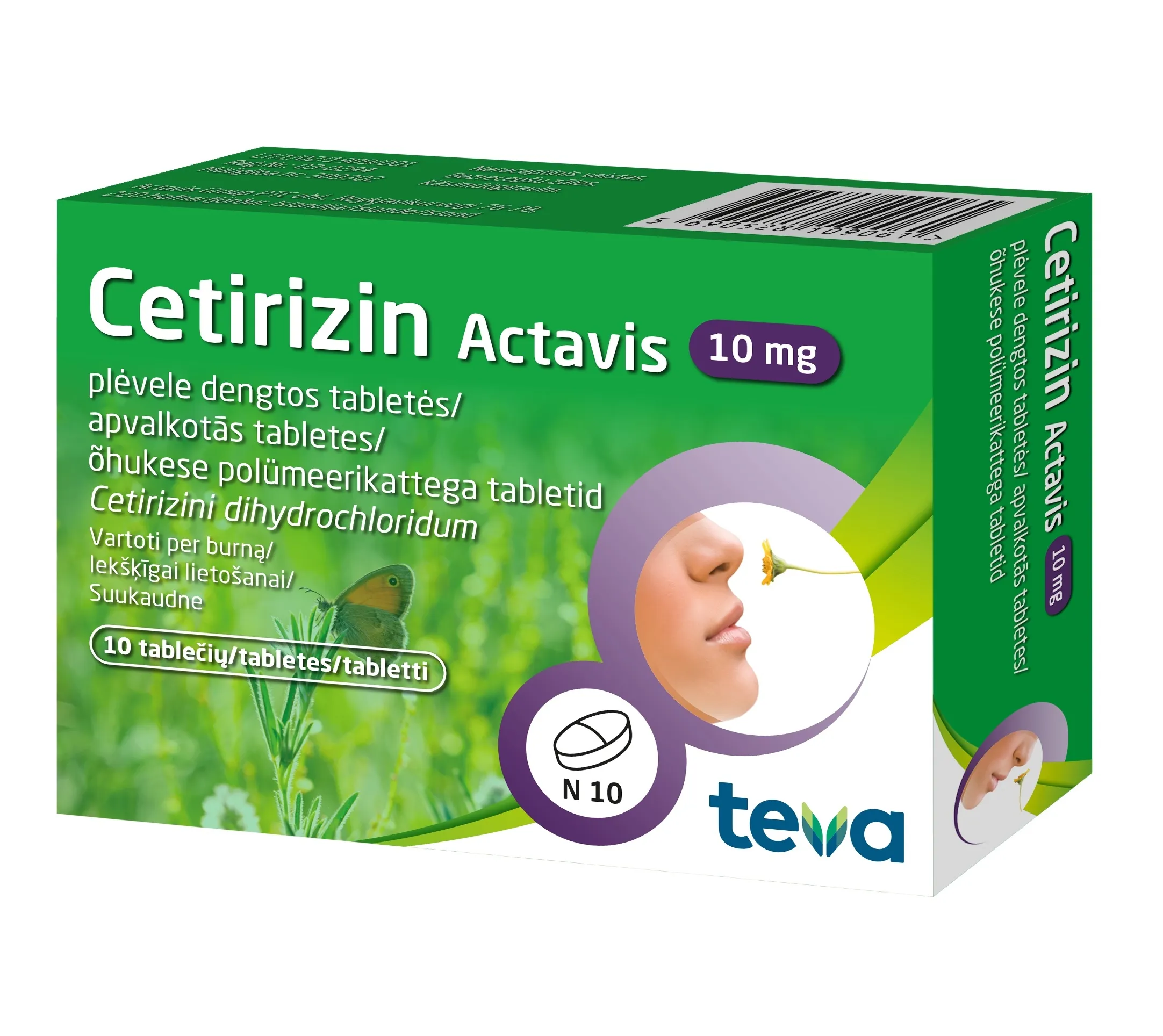 CETIRIZIN ACTAVIS TBL 10MG N10 - Tootepilt 