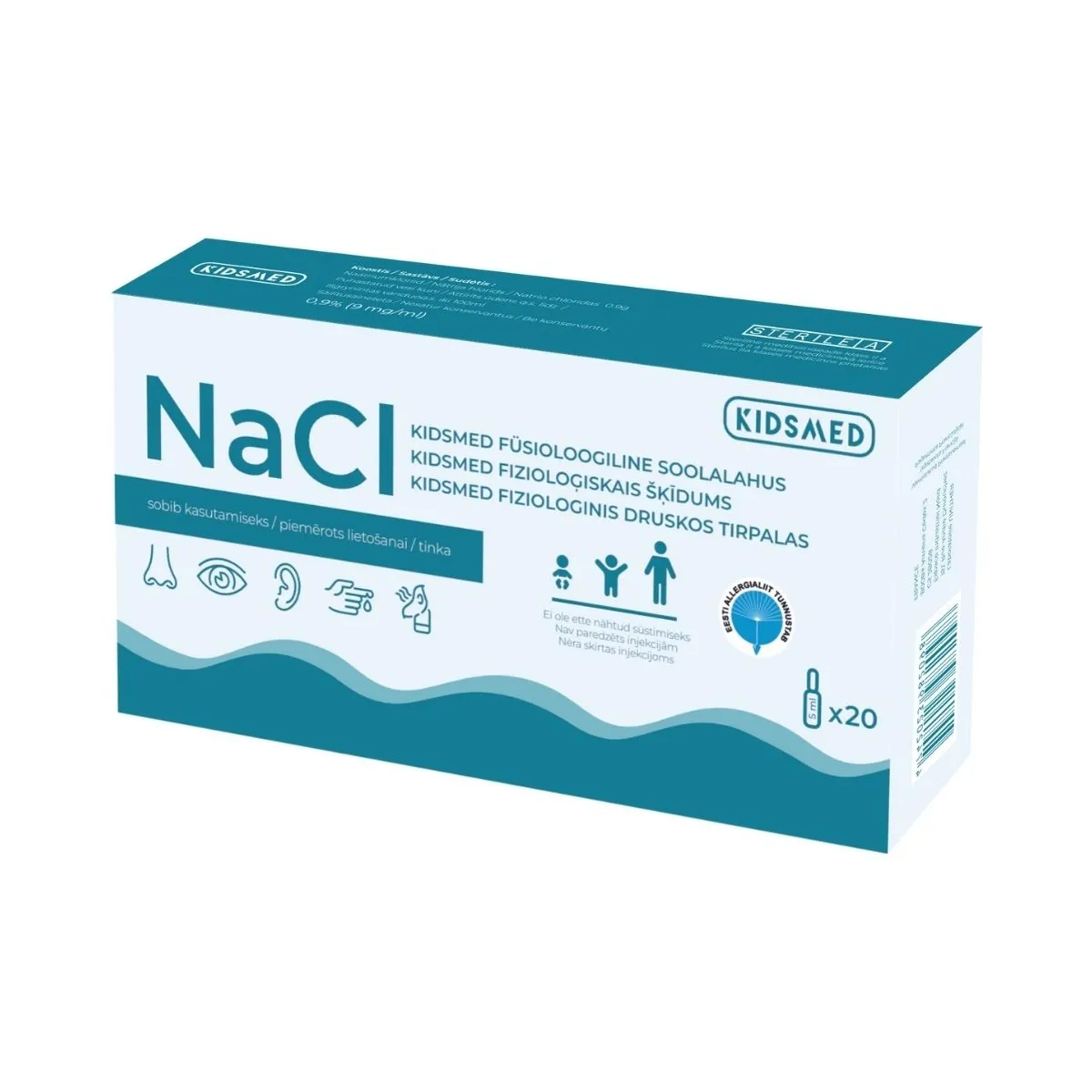 KIDSMED FÜSIOLOOGILINE SOOLALAHUS 5ML N20 - Tootepilt 