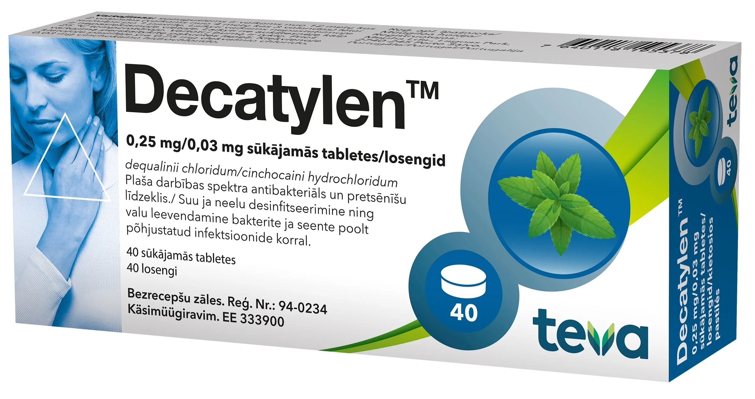 DECATYLEN LOSENG 0,25MG+0,03MG N40 - Tootepilt 