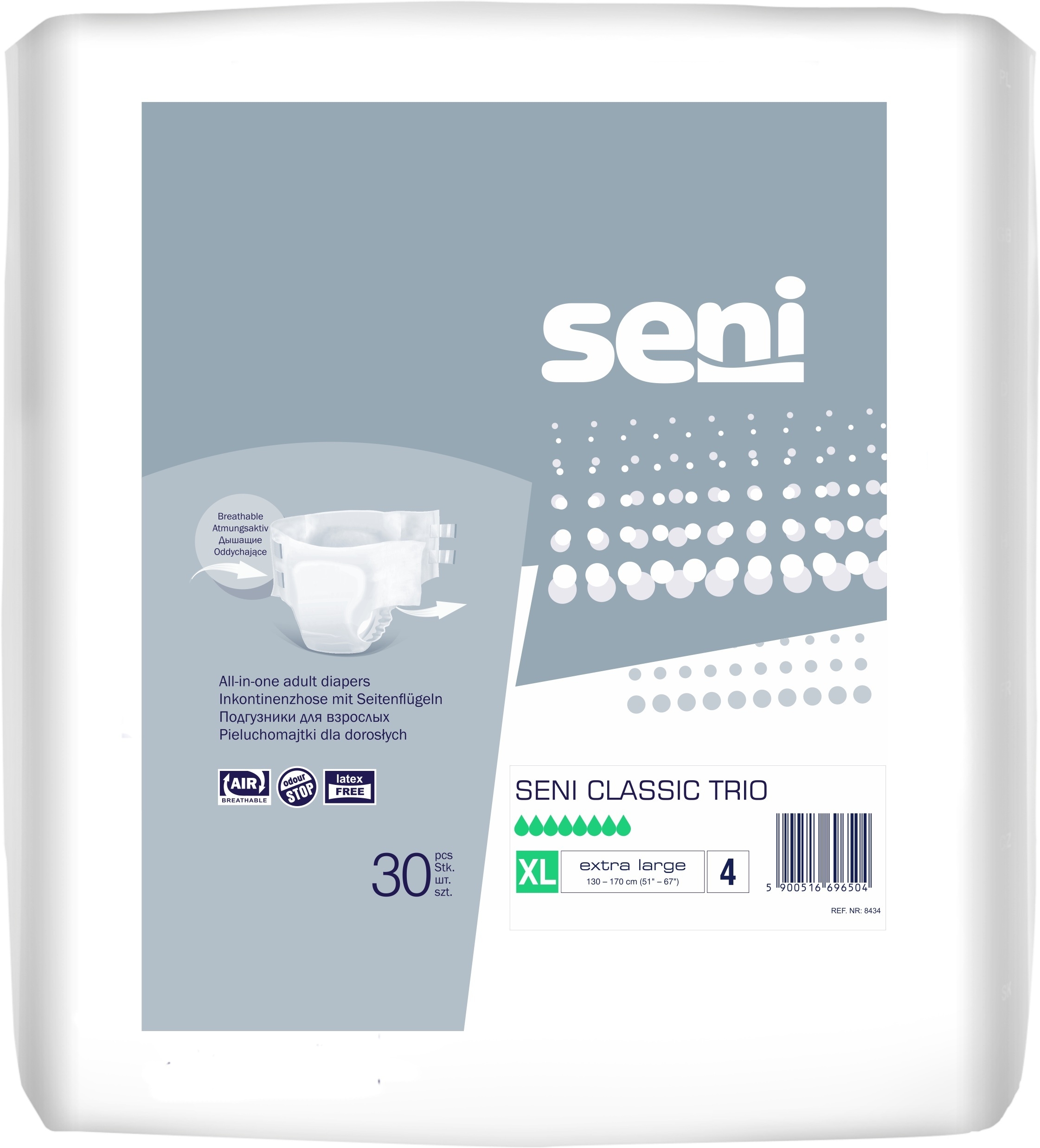 SENI CLASSIC TRIO PÜKSMÄHE XL 3200ML N30 - Tootepilt 