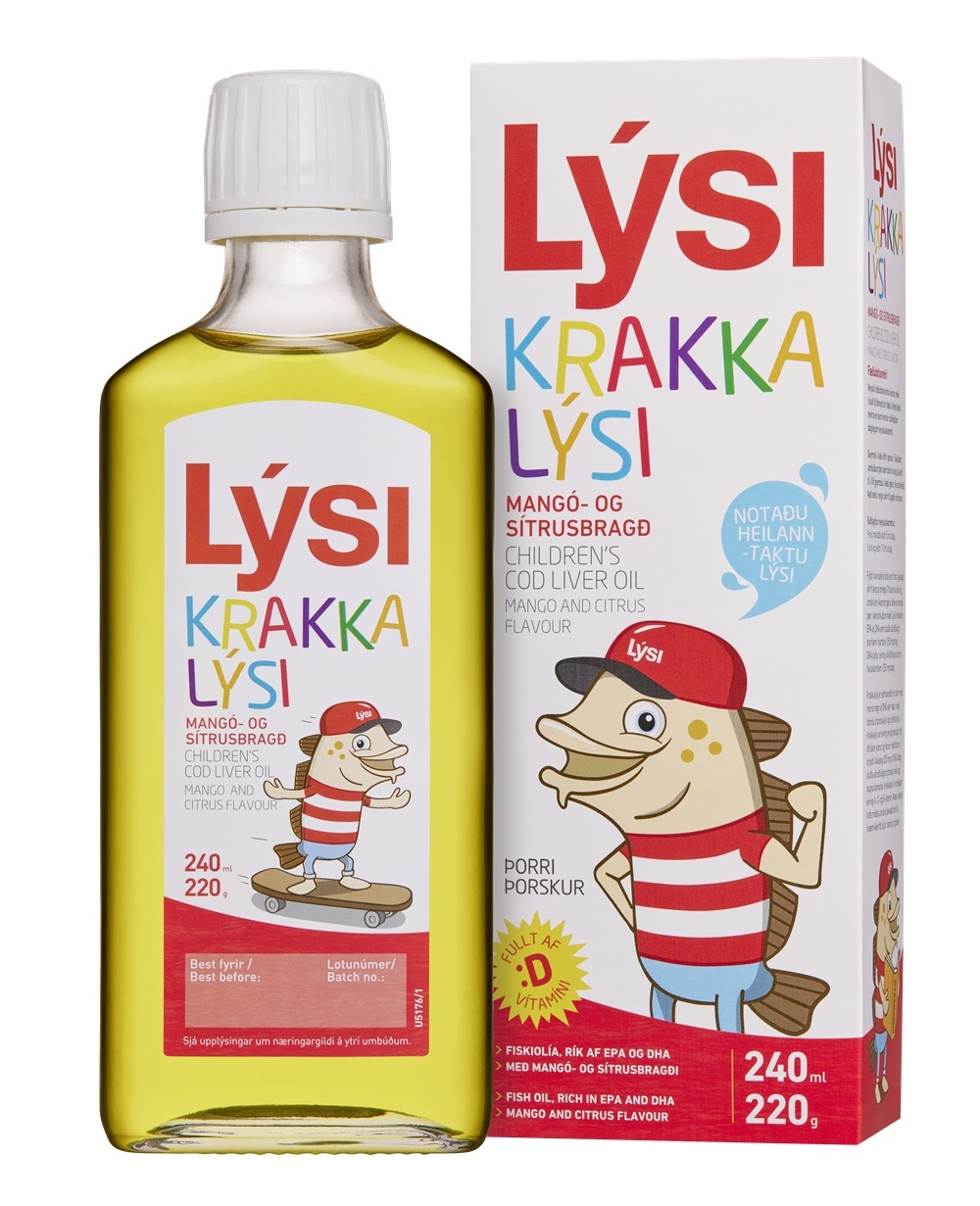 LYSI OMEGA-3 KALAMAKSAÕLI LASTELE MANGO JA TSITRUSVILJADEGA 240ML - Tootepilt 