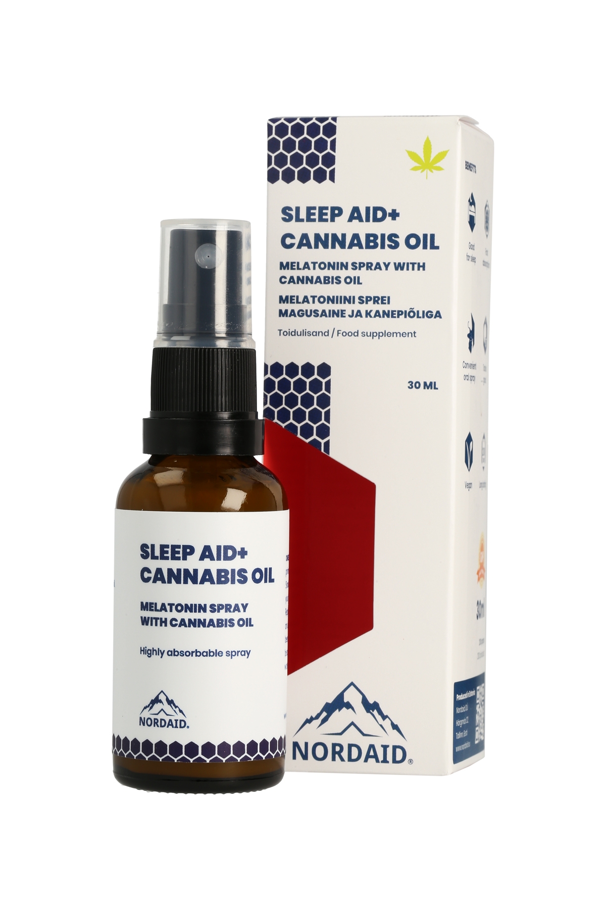 NORDAID SLEEP AID MELATONIINI SPREI 1MG KANEPIÕLIGA 30ML - Tootepilt 