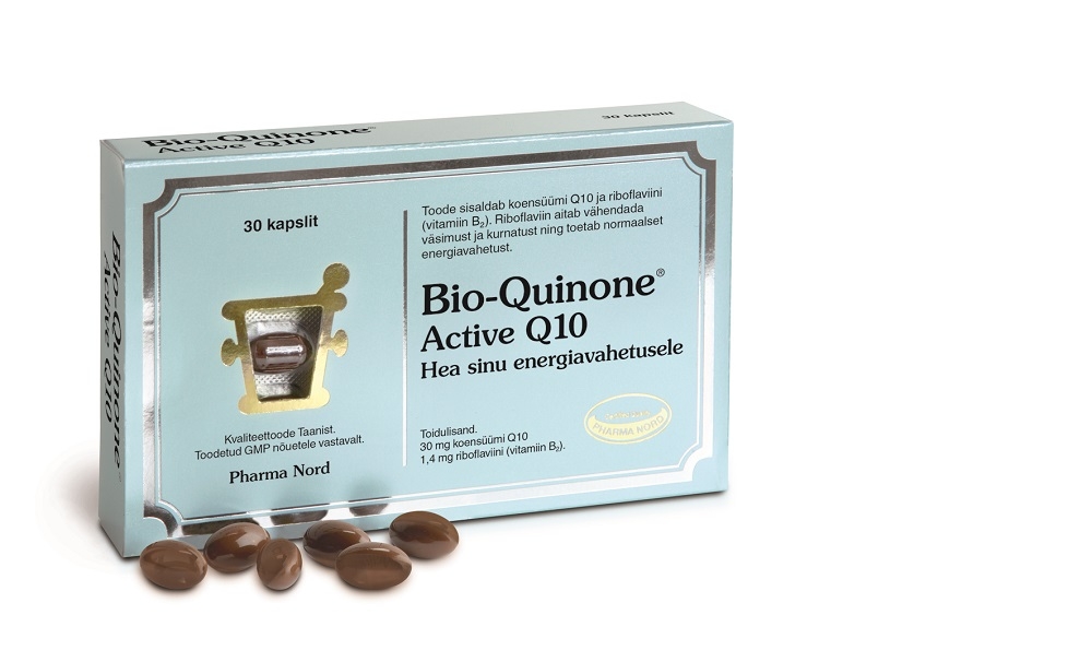 BIO-QUINONE ACTIVE Q10 CAPS 30MG N30 - Tootepilt 