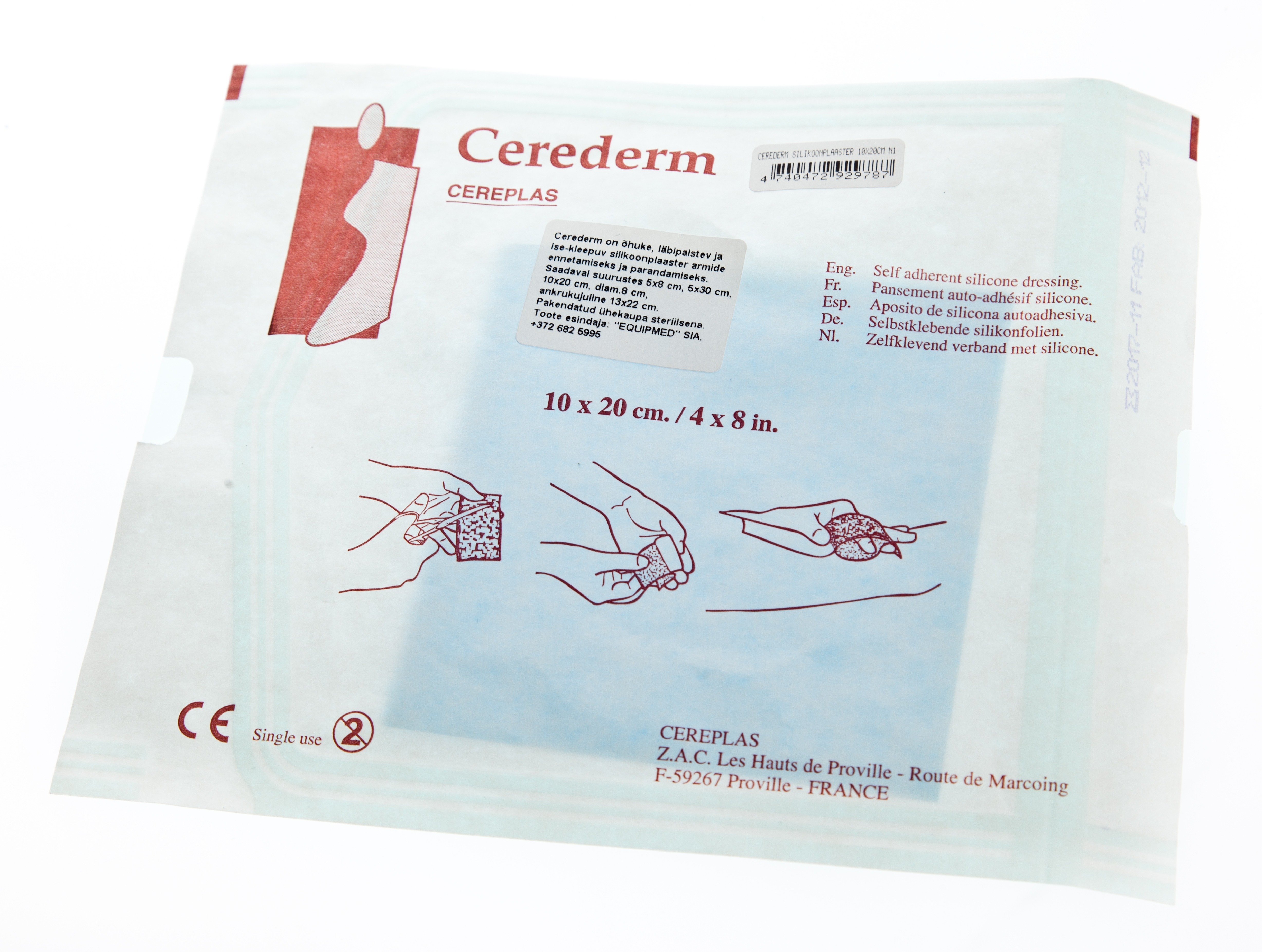 CEREDERM SILIKOONPLAASTER 10X20CM N1 - Tootepilt 