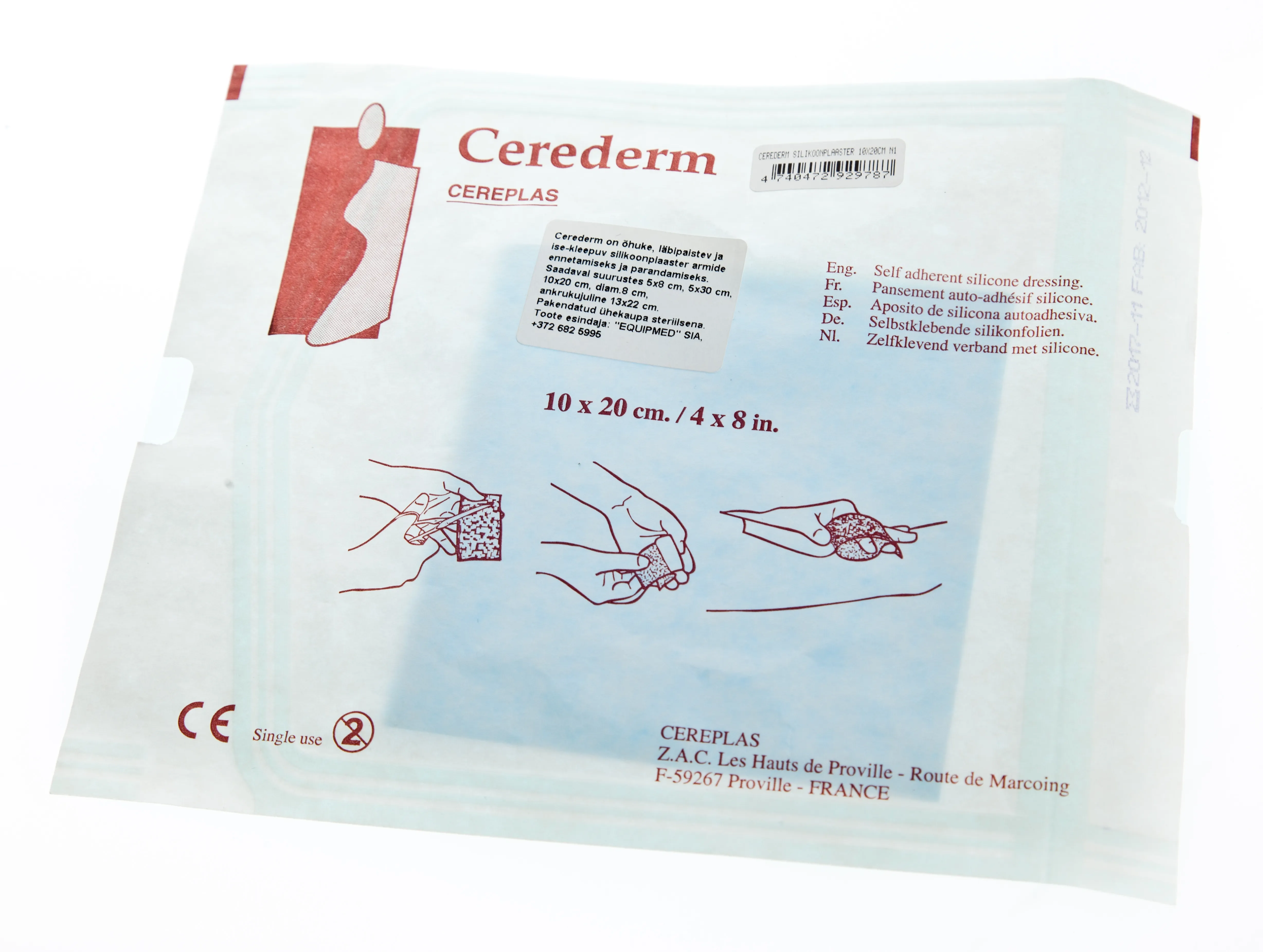 CEREDERM SILIKOONPLAASTER 10X20CM N1 - Tootepilt 