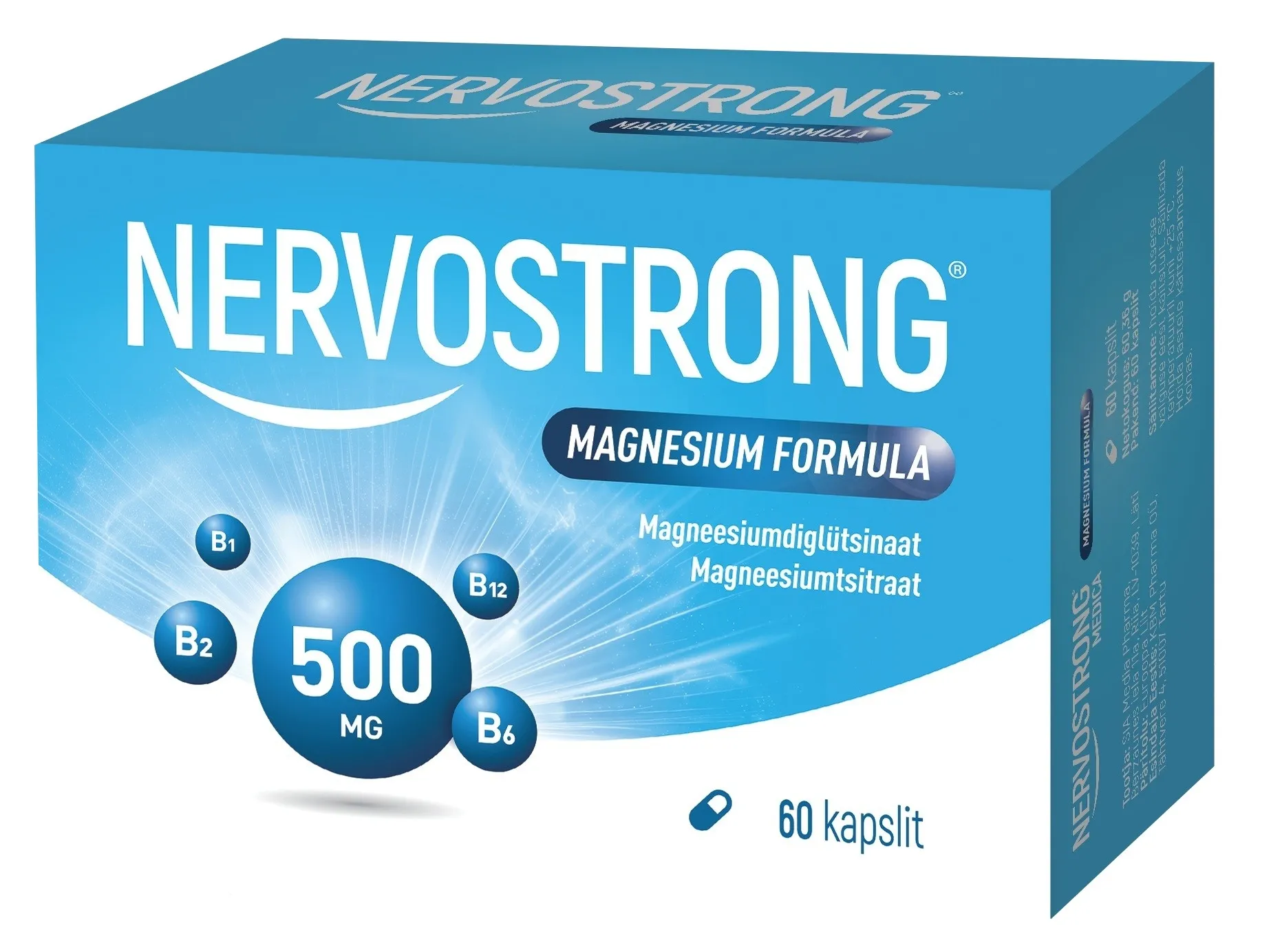 NERVOSTRONG MAGNESIUM FORMULA KAPSLID N60 - Tootepilt 