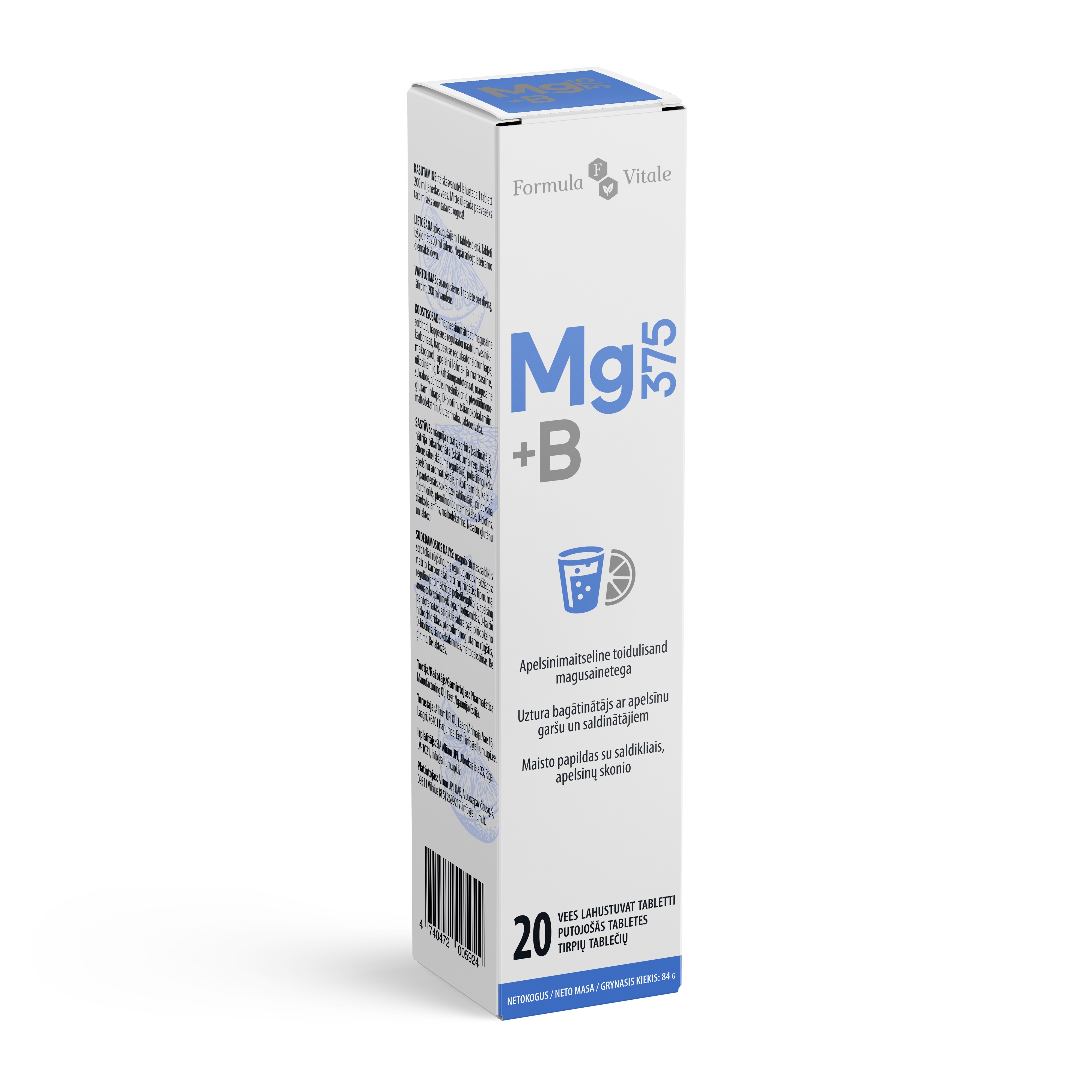 FORMULA VITALE MG 375MG + B VIT LAH TBL N20 - Tootepilt 