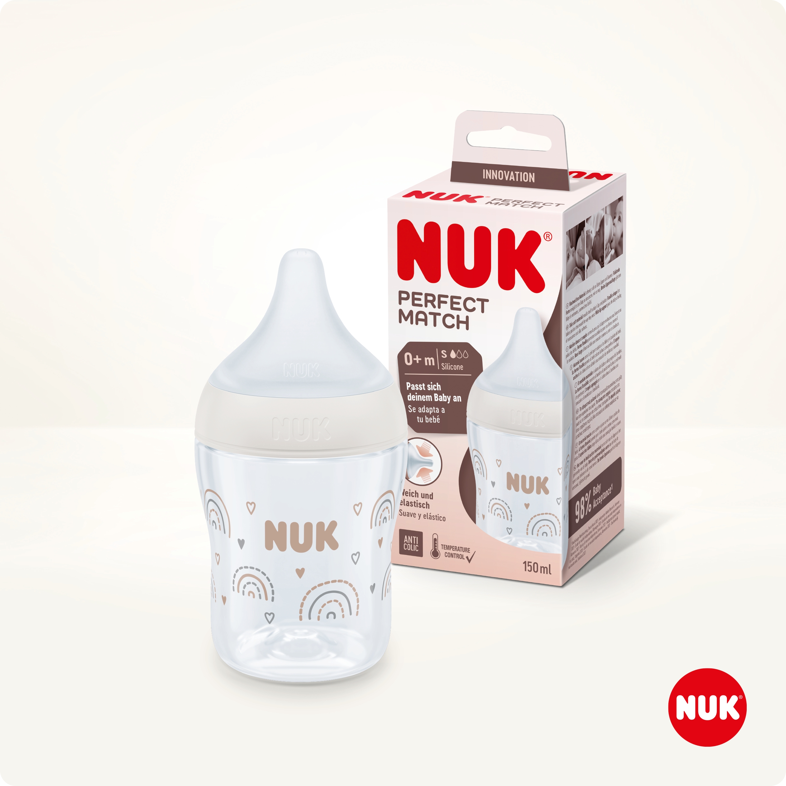 NUK PERFECT MATCH LUTIPUDEL SILIK. S 150ML - Tootepilt 