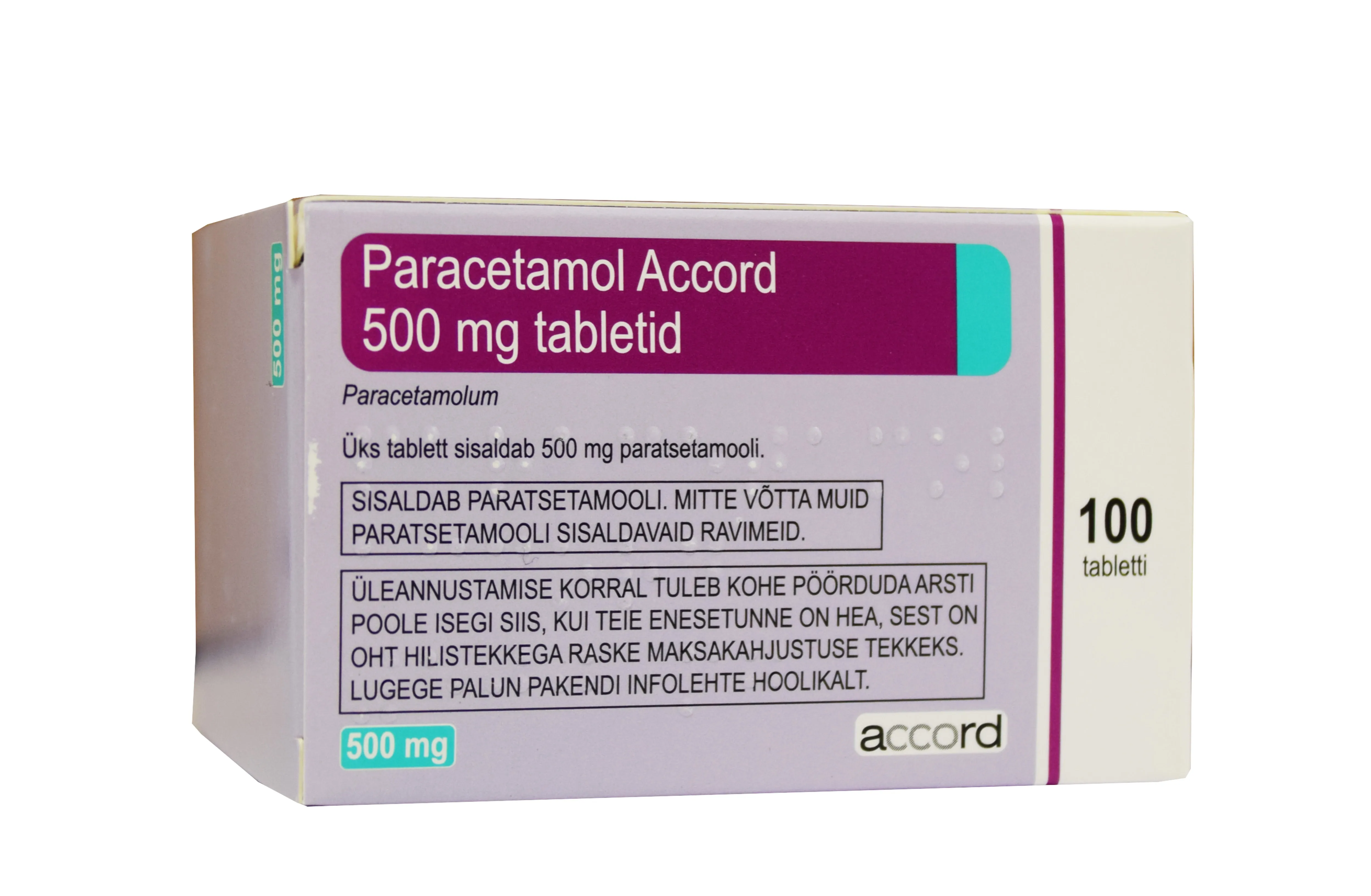 PARACETAMOL ACCORD TBL 500MG N100 - Tootepilt 