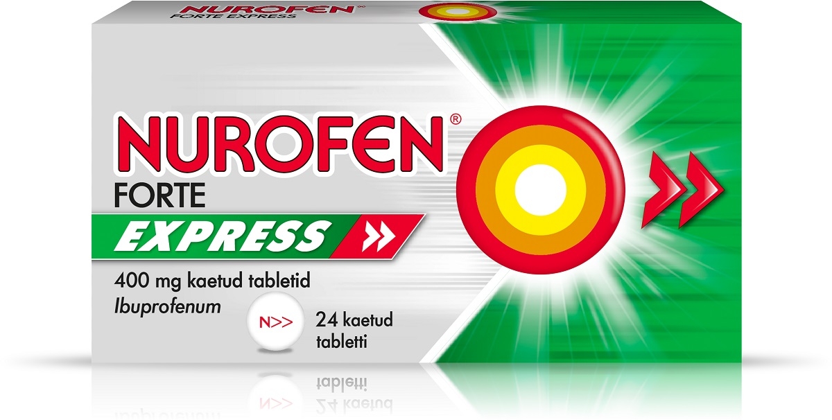 NUROFEN FORTE EXPRESS KAETUD TBL 400MG N24 - Tootepilt 