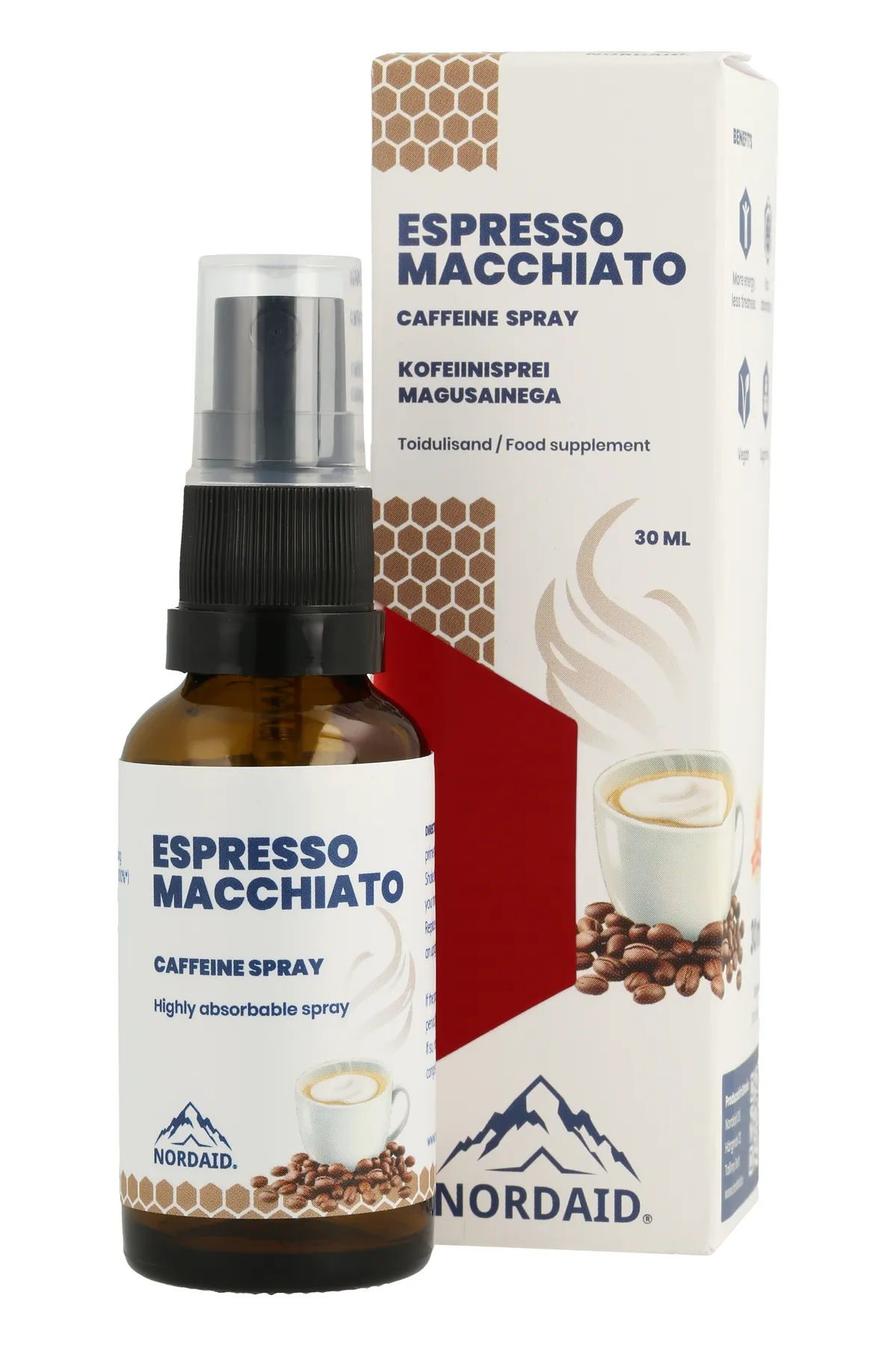 NORDAID ESPRESSO MACCHIATO KOFEIINISPREI 30ML - Tootepilt 