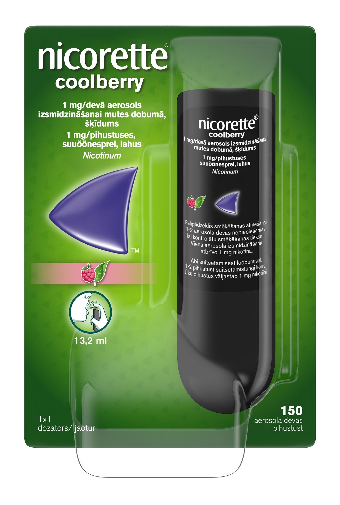 NICORETTE COOLBERRY SUUÕÕNESPREI 1MG 150 PIHUSTUST N1 - Tootepilt 