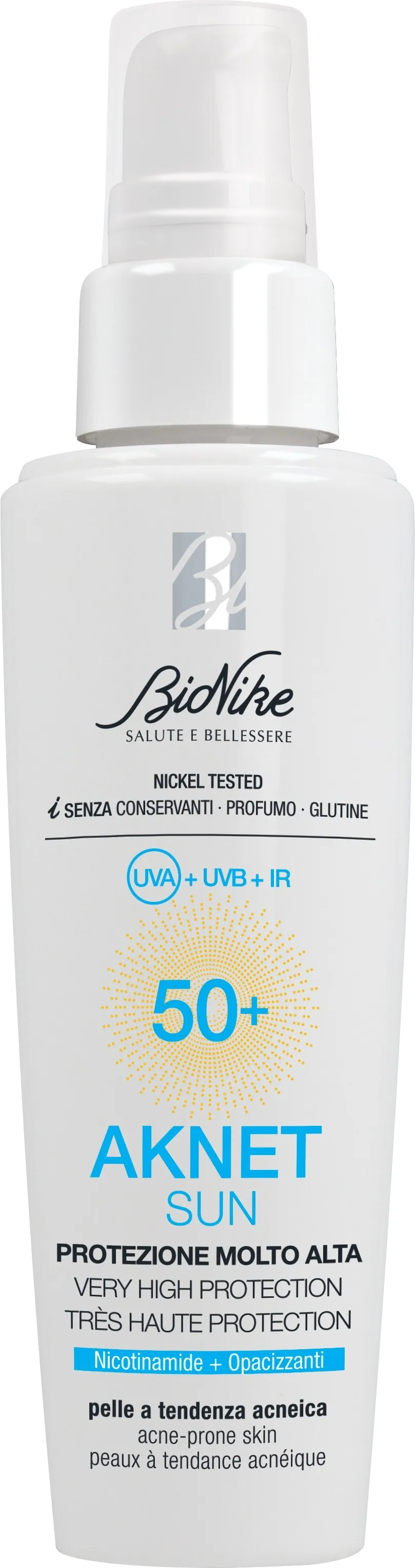 BIONIKE SUN AKNET PÄIKESEKAITSEFLUID SPF50+ 50ML - Tootepilt 