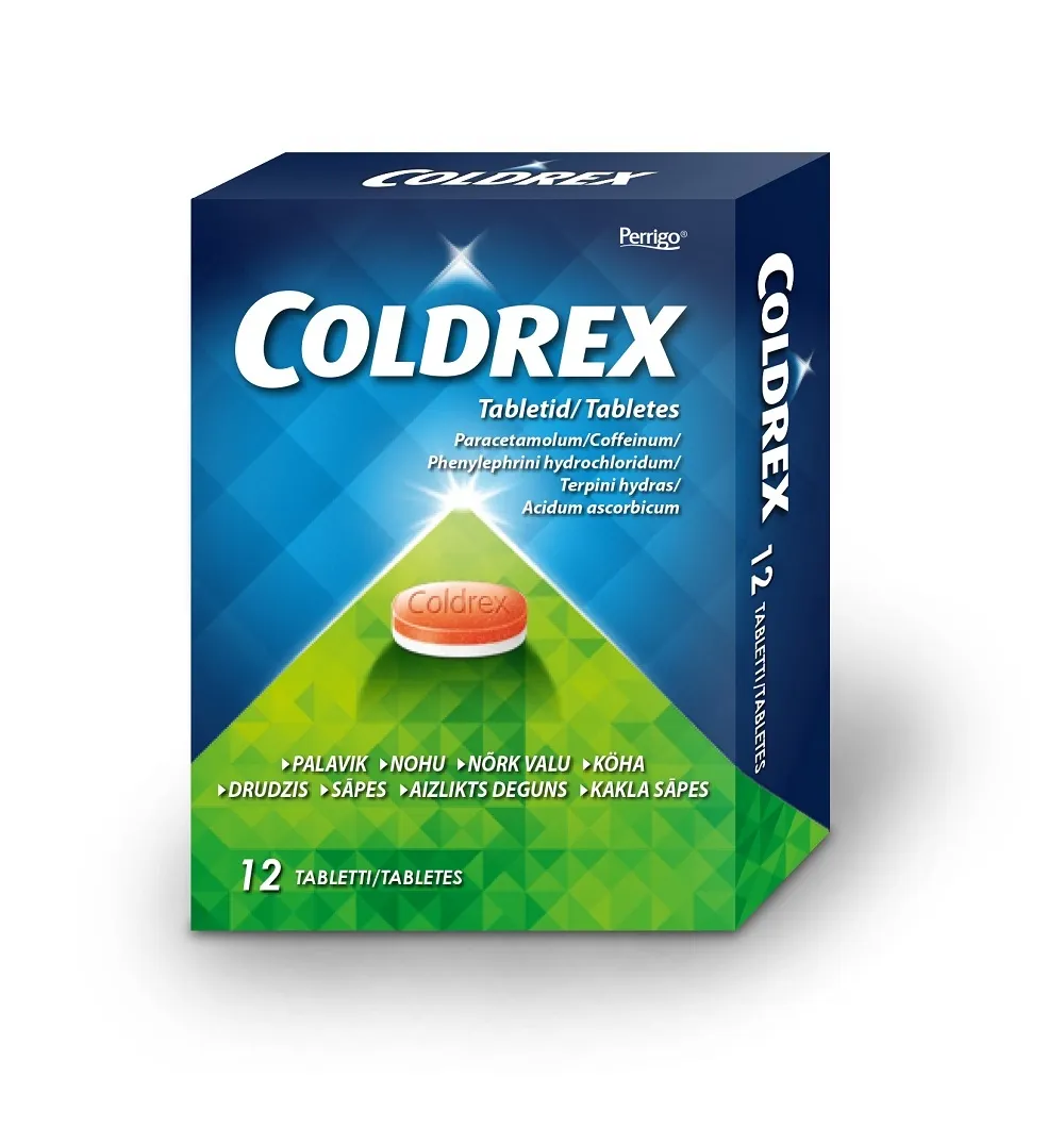 COLDREX TBL 500MG+5MG+20MG+30MG+25MG N12 - Tootepilt 