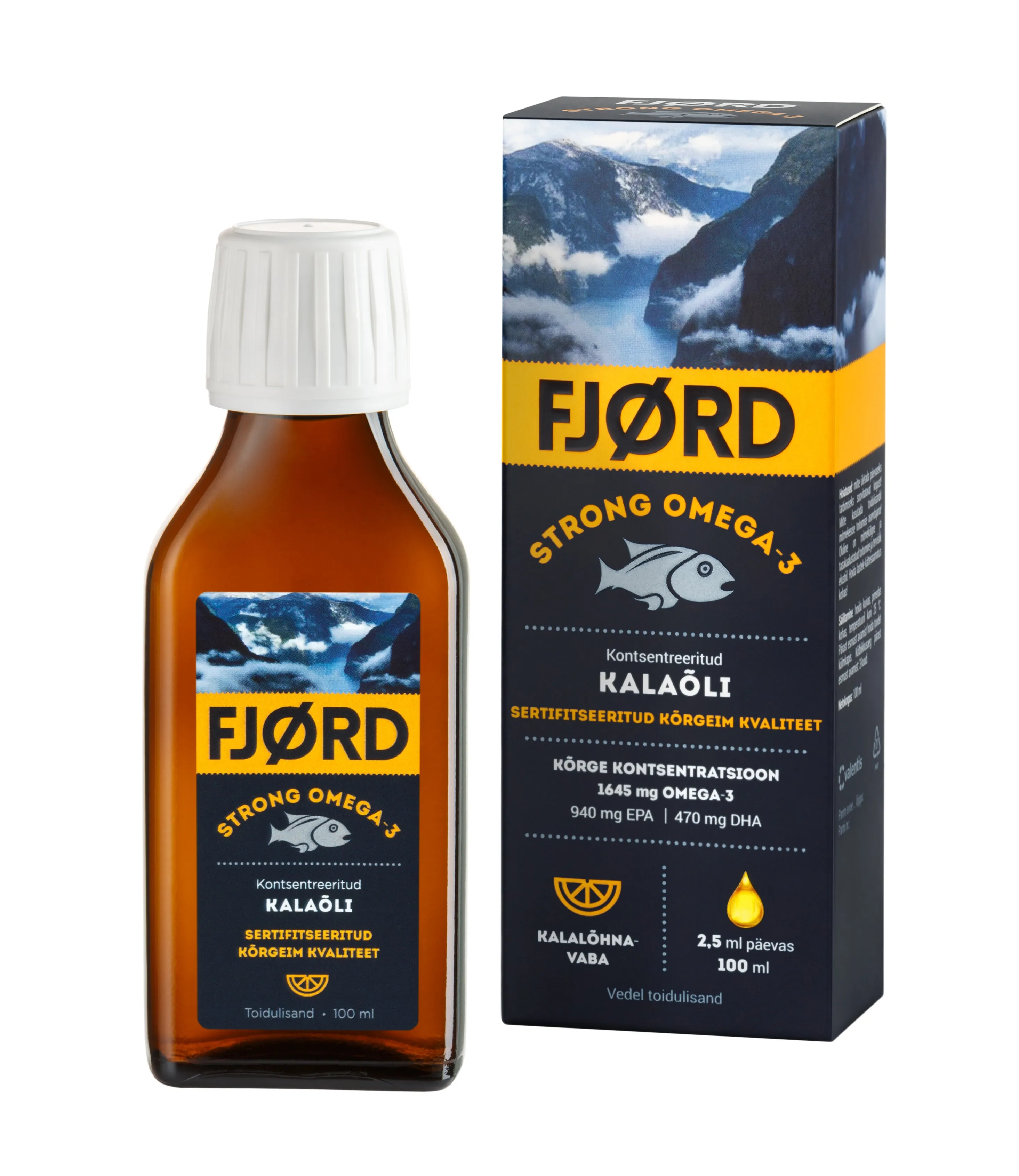 FJORD STRONG KALAÕLI OMEGA-3 100ML - Tootepilt 