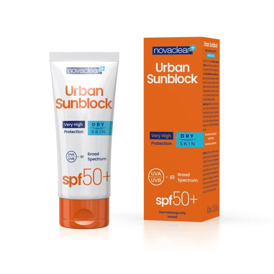 NOVACLEAR PÄIKESEKAITSE URBAN SPF50+, KUIV NAHK 40ML - Tootepilt 