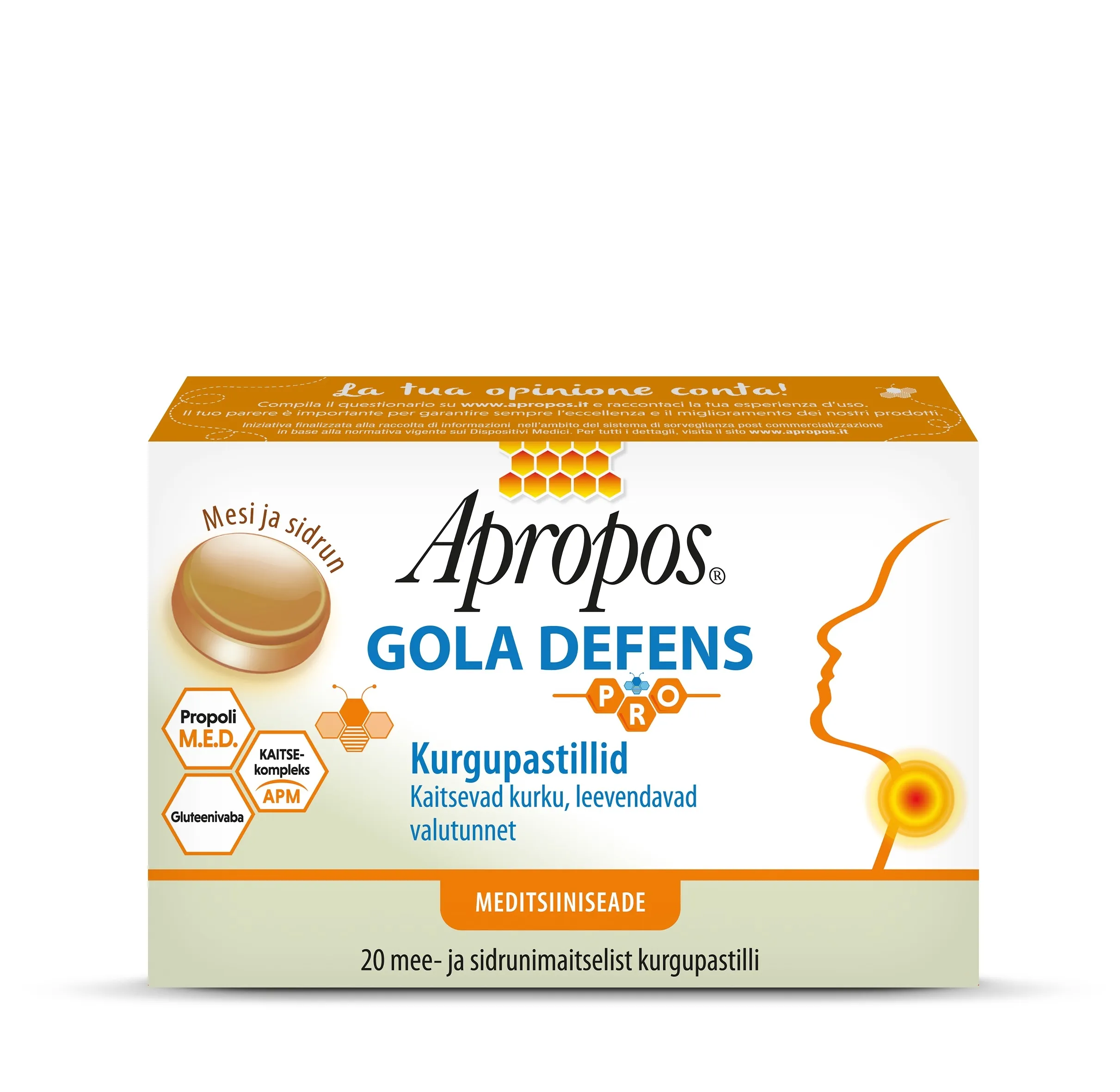 APROPOS GOLA DEFENS PASTILLID MESI JA SIDRUN N20 - Tootepilt 