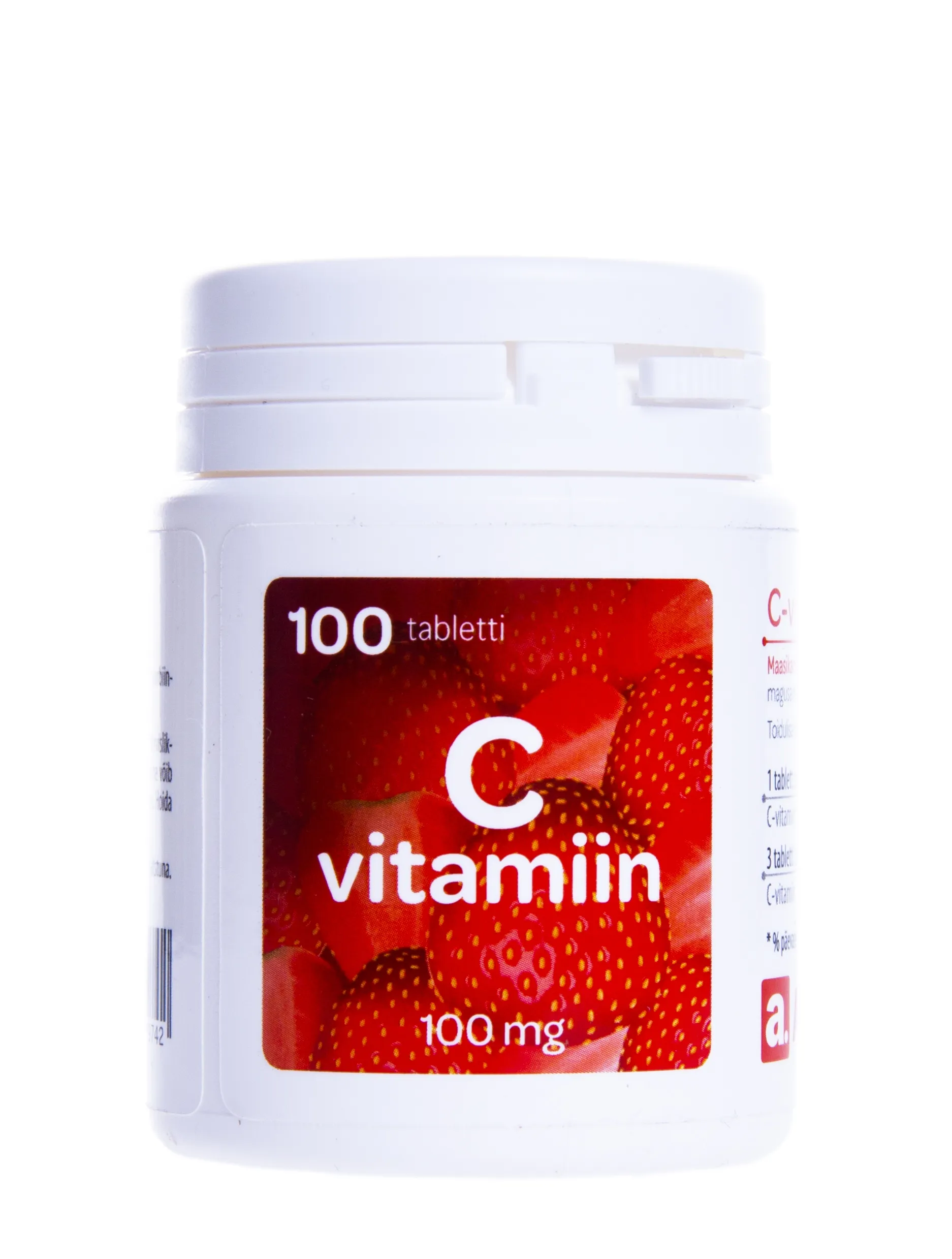 A. C VITAMIIN 100MG NÄRIMISTBL N100 MAASIKAMAITSELINE - Tootepilt 2