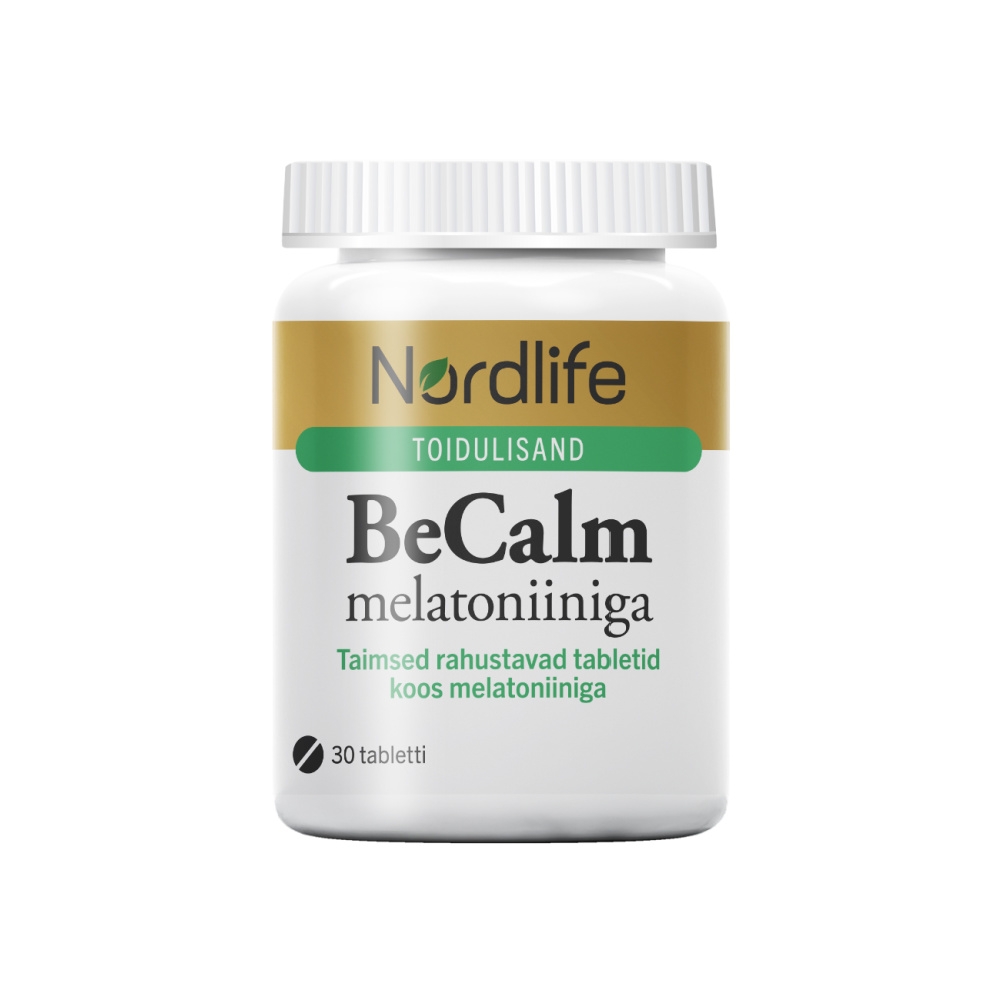 NORDLIFE BECALM MELATONIINIGA TBL N30 - Tootepilt 