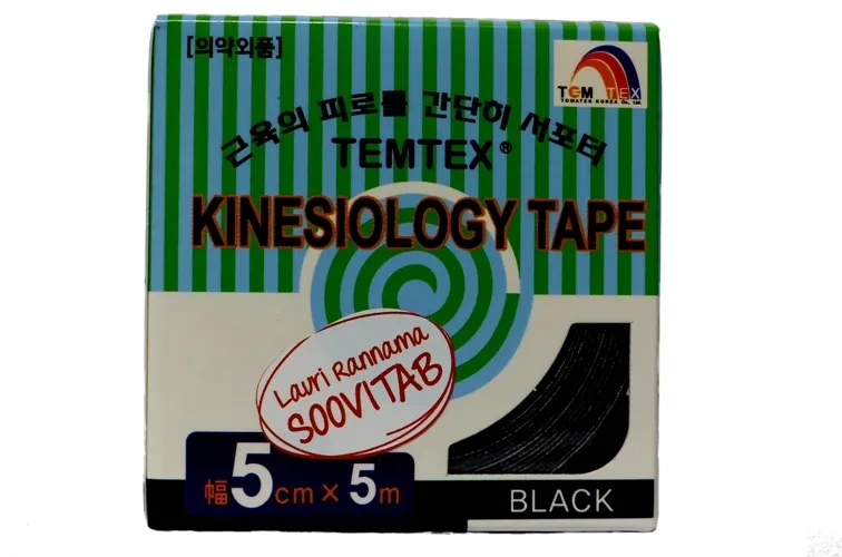 TEMTEX KINESIOLOOGILINE TEIP 5CMX5M MUST N1 - Tootepilt 