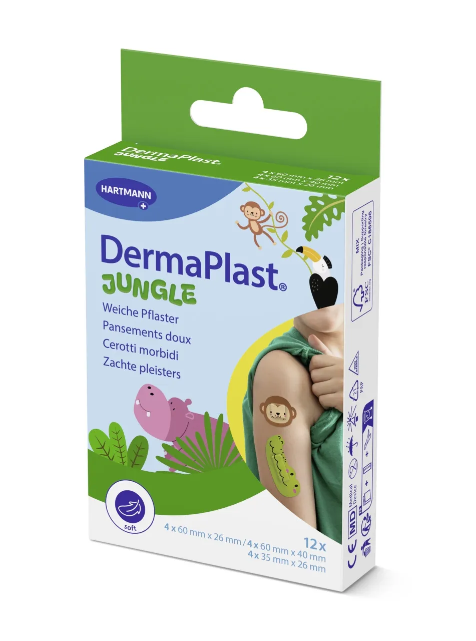 DERMAPLAST PLAASTRID JUNGLE LASTELE N12 (3 SUURUST) - Tootepilt 