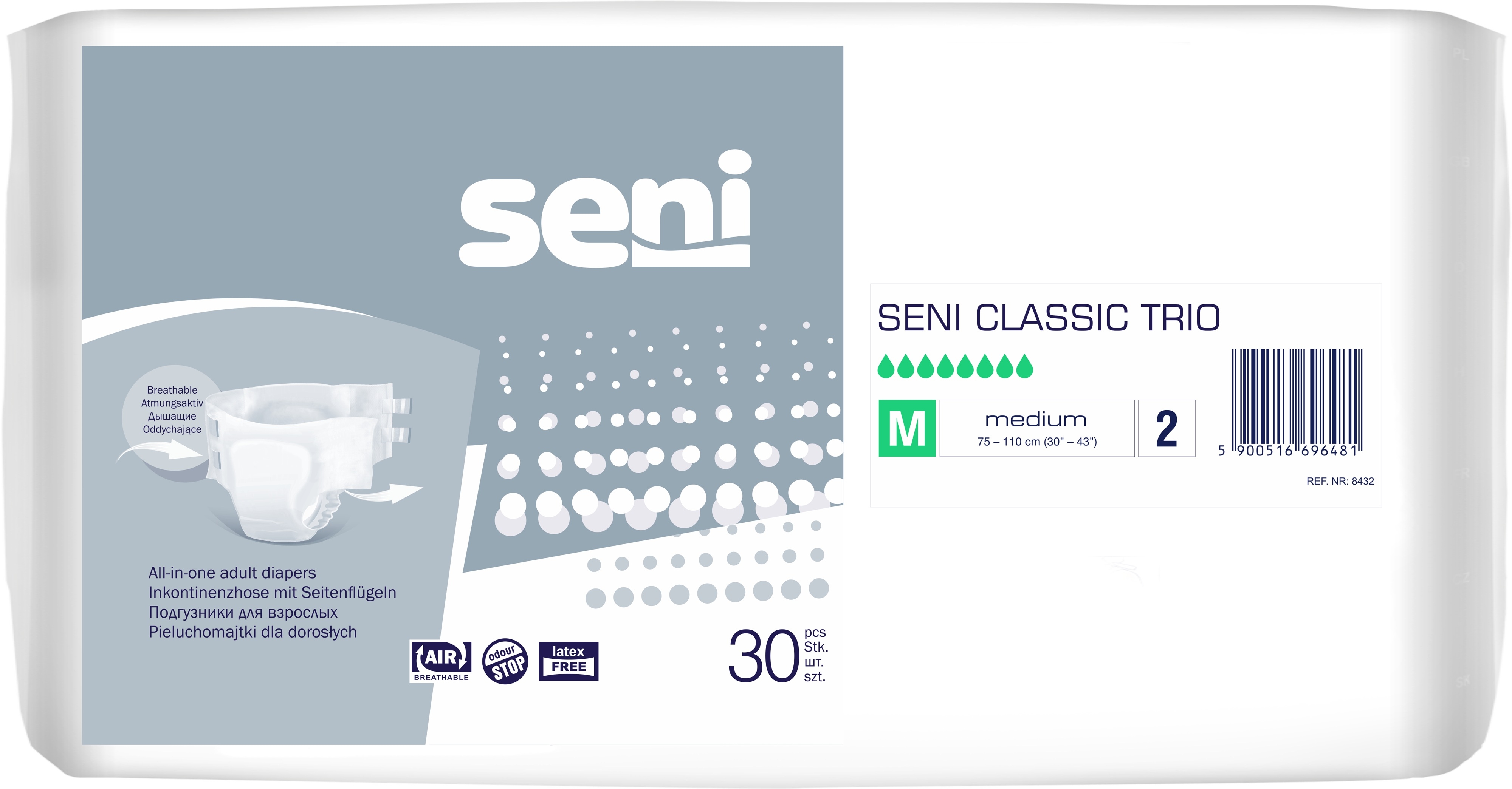 SENI CLASSIC TRIO PÜKSMÄHE M 2900ML N30 - Tootepilt 