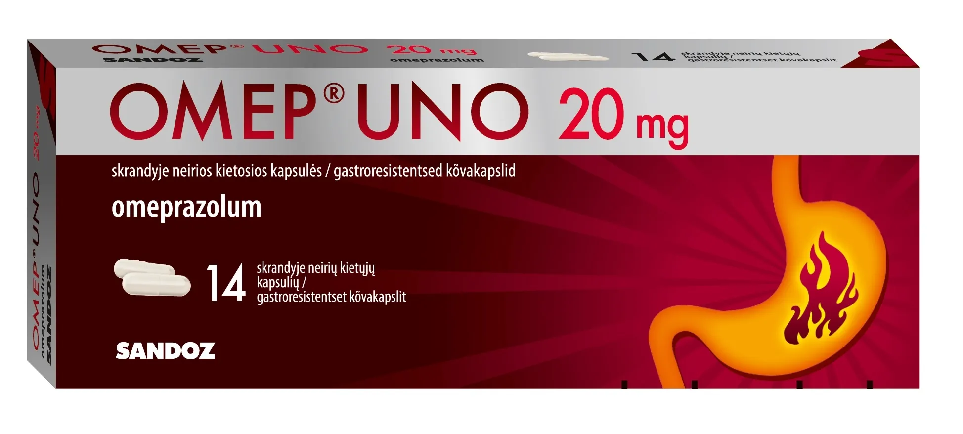 OMEP UNO GASTRORESIST KAPSEL 20MG N14 - Tootepilt 