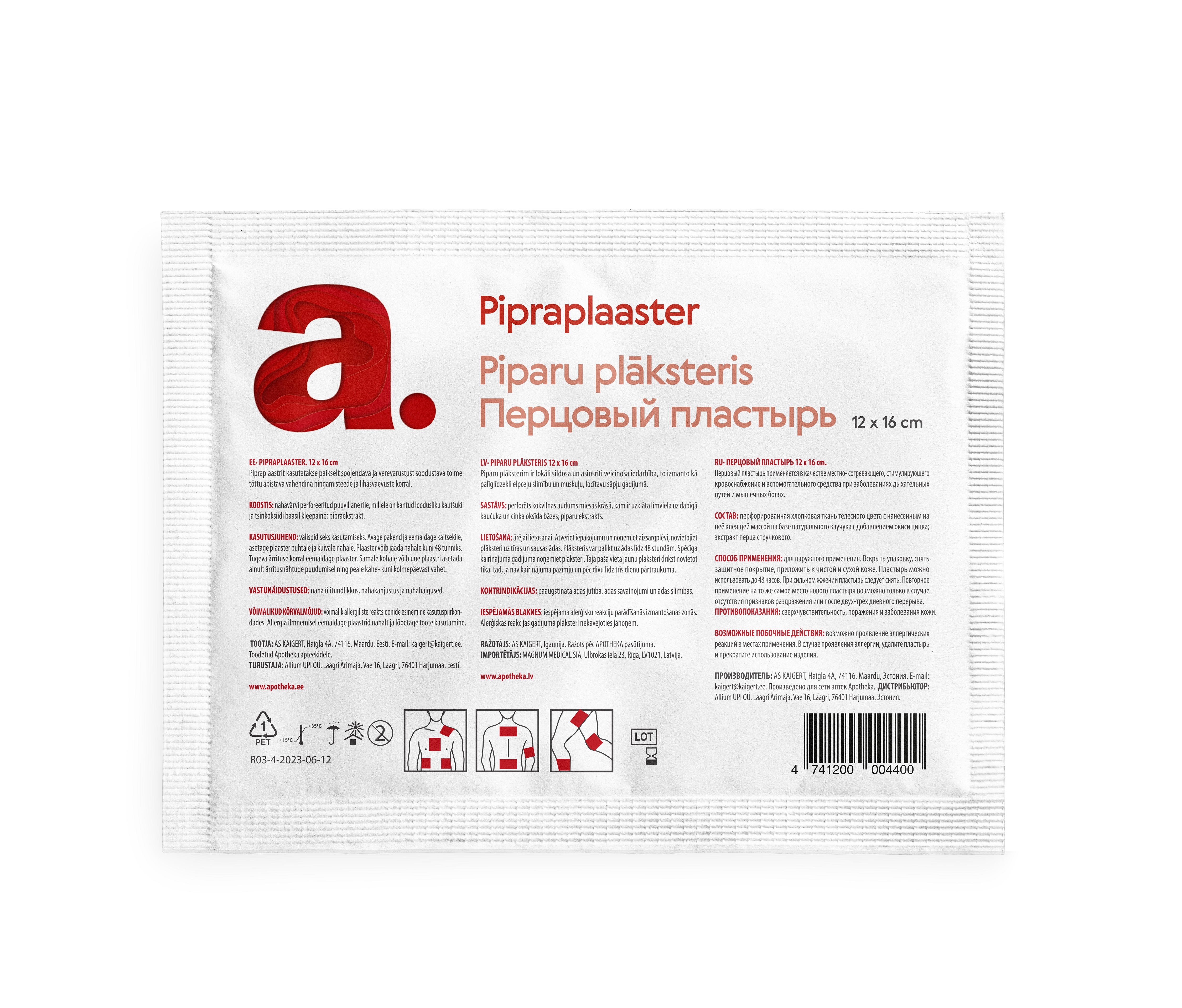 A. PIPRAPLAASTER 12X16CM - Tootepilt 2