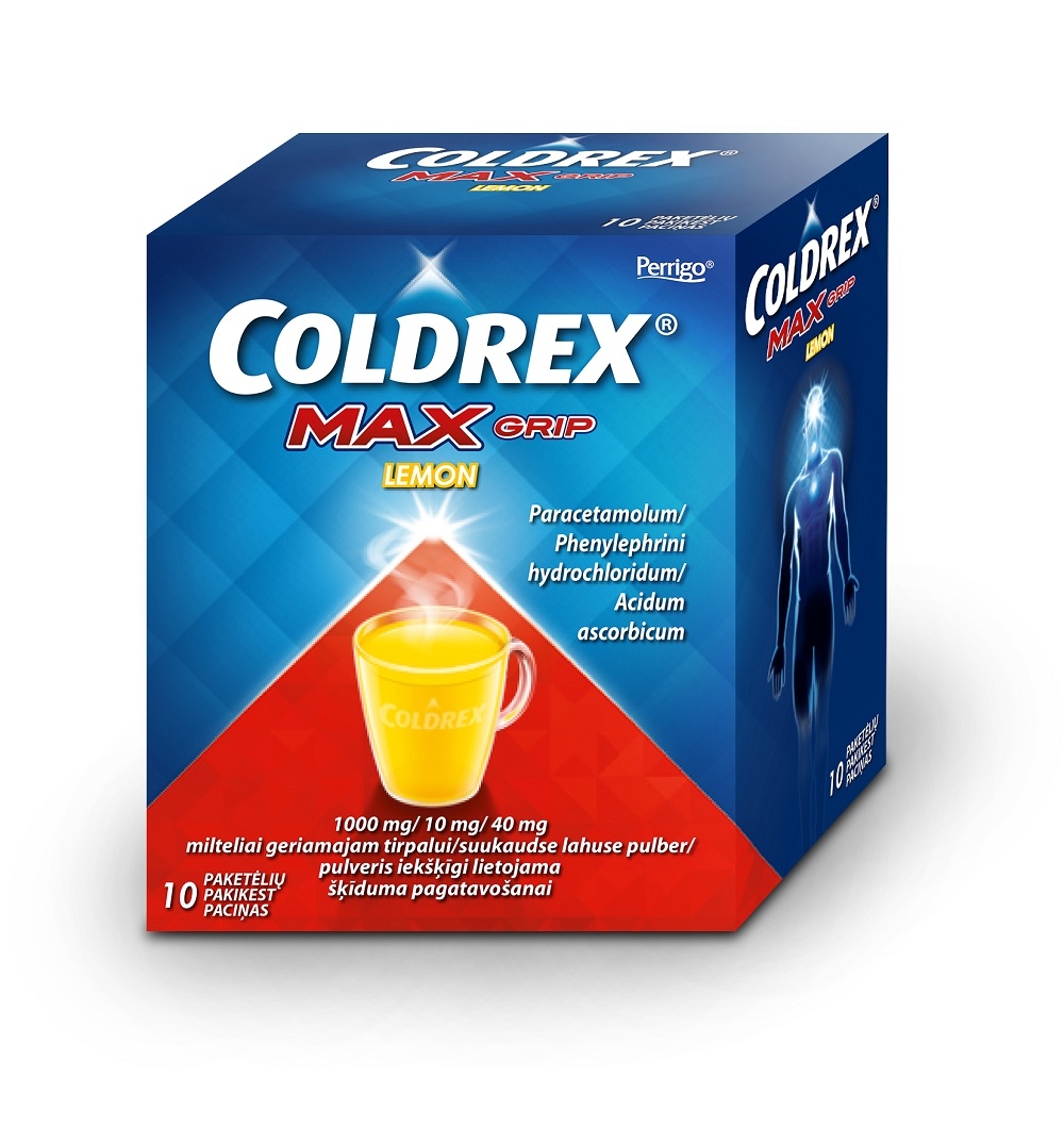 COLDREX MAXGRIP LEMON 1000+10+40MG N10 SUUKAUDSE LAH PULBER - Tootepilt 
