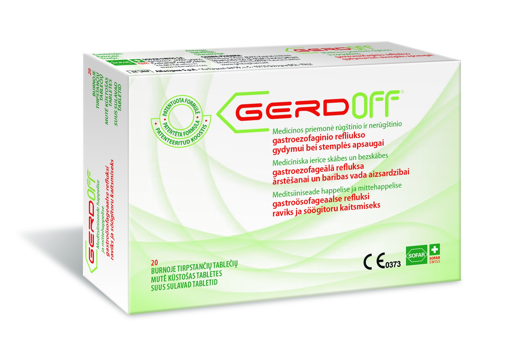 GERDOFF REFLUKSIVASTASED SUUS SULAVAD TABLETID N20 - Tootepilt 