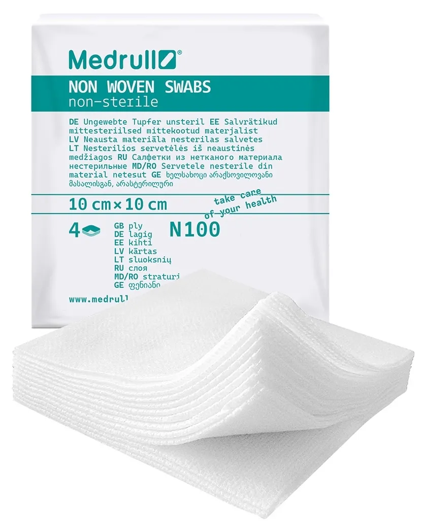 MEDRULL SALVRÄTID MITTEKOOTUD MITTEST. 10X10CM 4-KIHTI N100 - Tootepilt 
