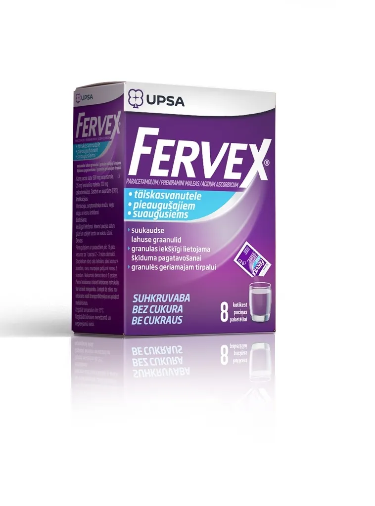 FERVEX SUHKRUVABA 500+25+200MG N8 SUUKAUDSE LAHUSE GRAANULID - Tootepilt 