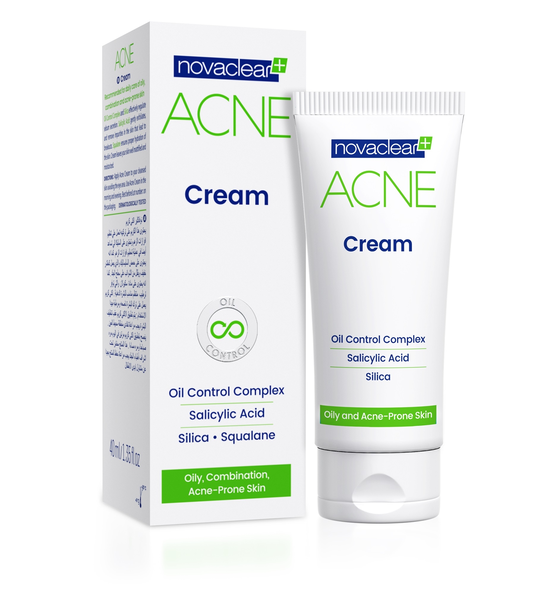 NOVACLEAR GREEN ACNE NÄOKREEM 40ML - Tootepilt 
