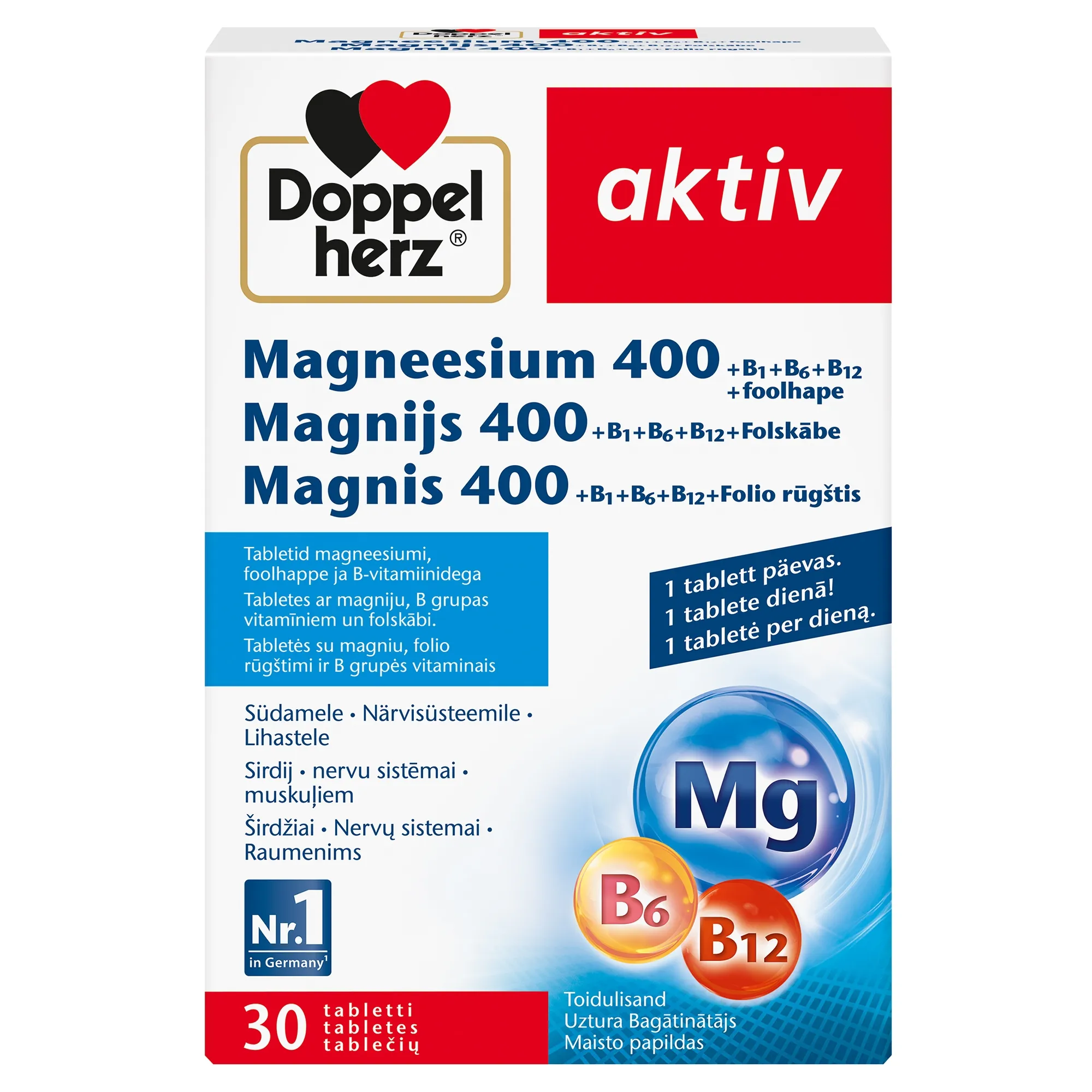 DOPPELHERZ AKTIV MAGNEESIUM TBL N30 - Tootepilt 