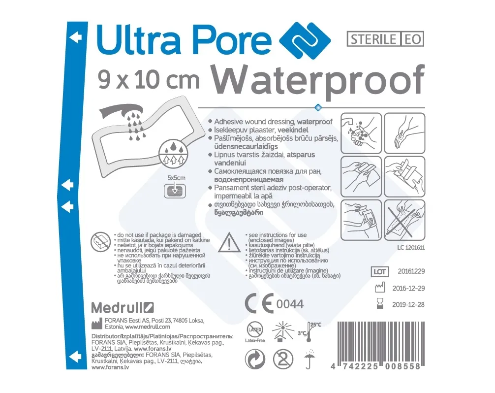 ISEKLEEPUV PLAASTER VEEKINDEL ULTRA PORE 9X10CM (MEDRULL) - Tootepilt 