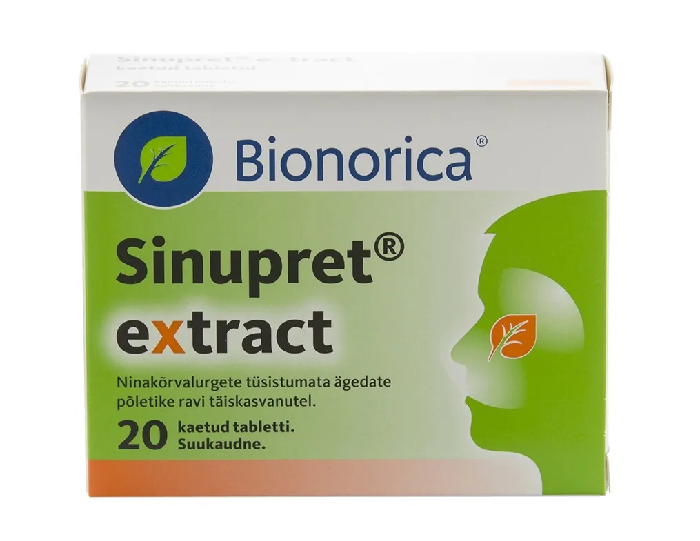 SINUPRET EXTRACT KAETUD TBL 12+36+36+36+36MG N20 - Tootepilt 