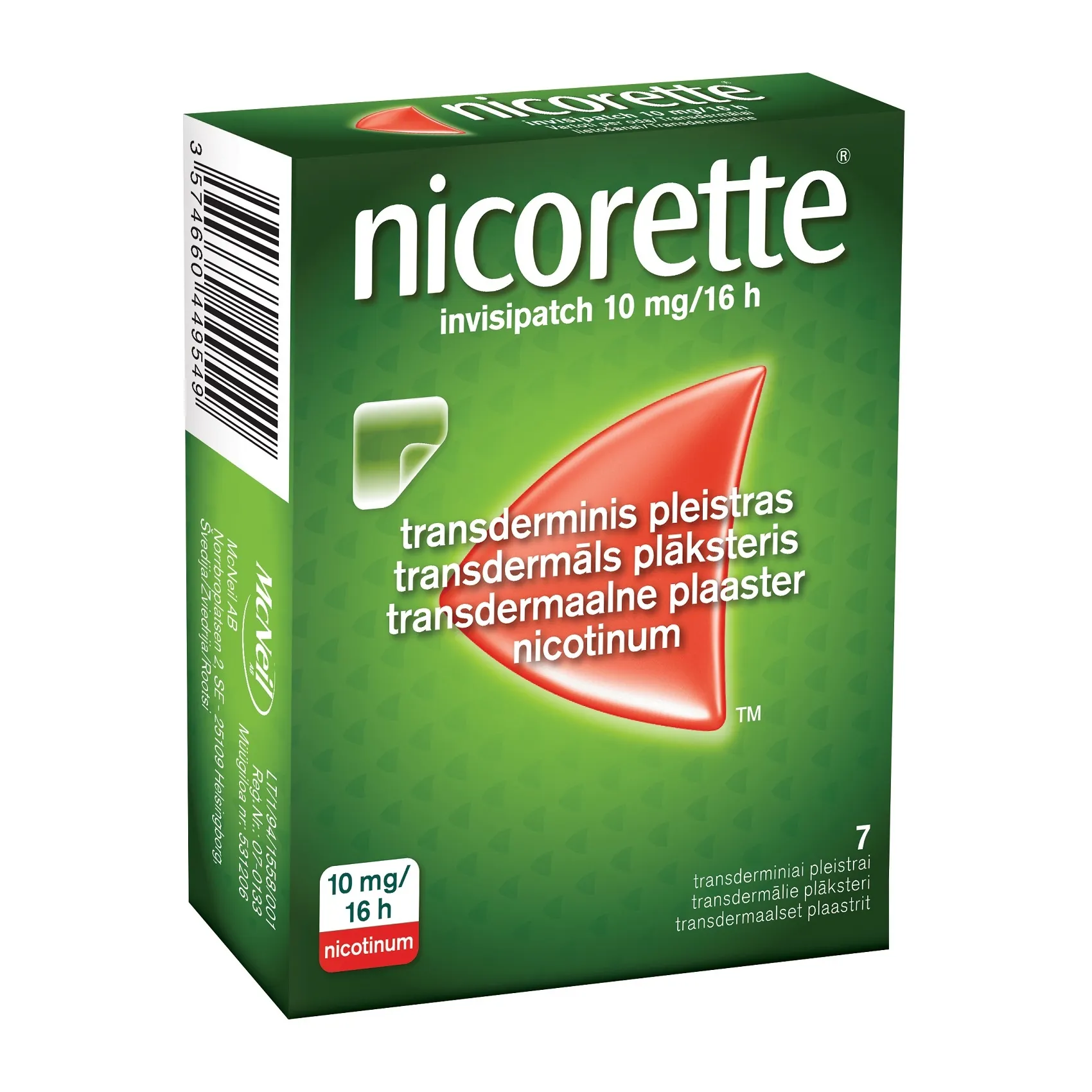 NICORETTE INVISIPATCH TDP 10MG/16H N7 - Tootepilt 