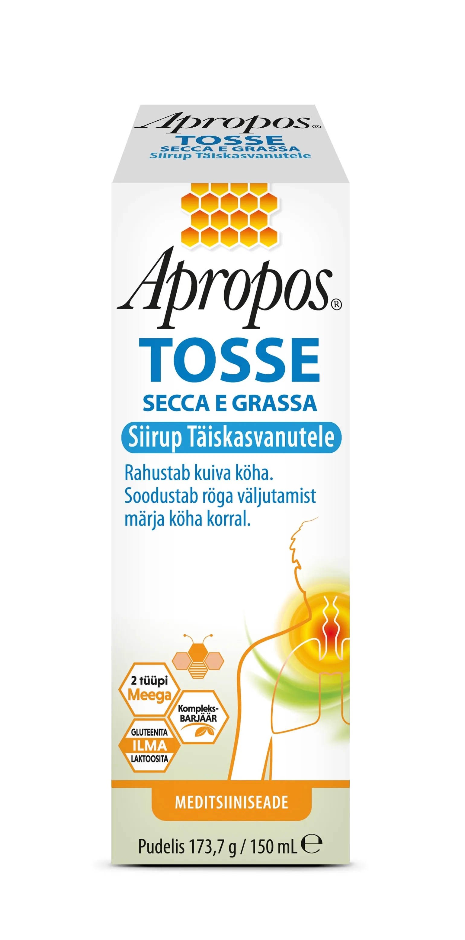 APROPOS TOSSE KÖHASIIRUP TÄISKASVANUTELE 150ML - Tootepilt 