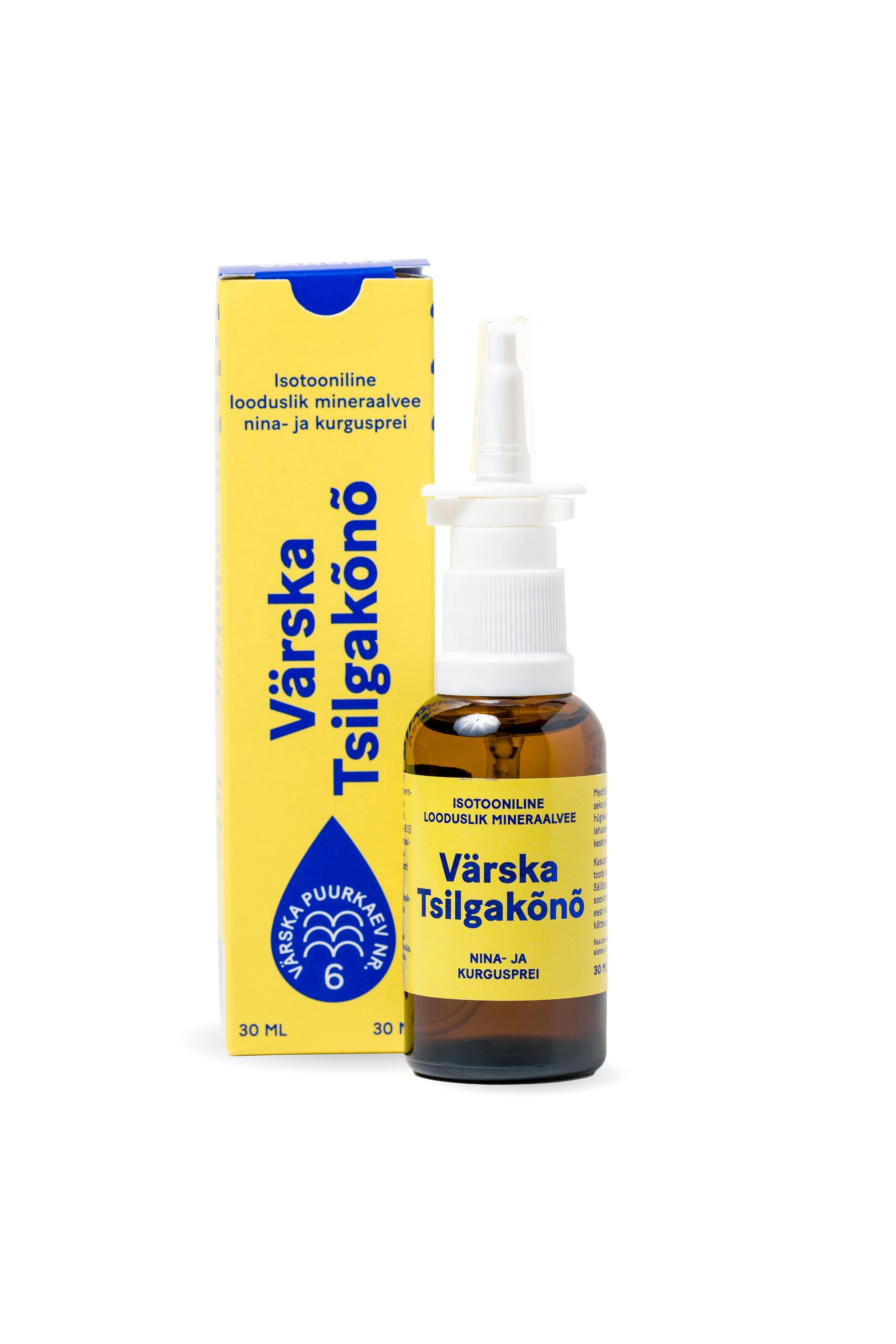 VÄRSKA ISOTOONILINE MINERAALVEE NINA- JA KURGUSPREI TSILGAKÕNÕ 30ML - Tootepilt 