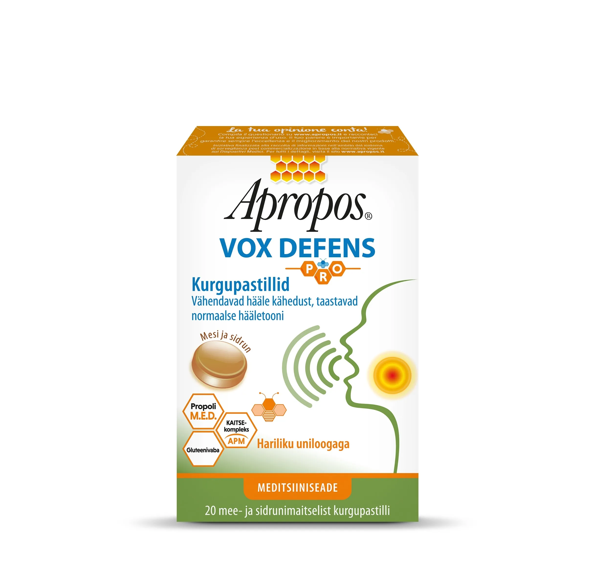 APROPOS VOX DEFENS PASTILLID MESI JA SIDRUN N20 - Tootepilt 