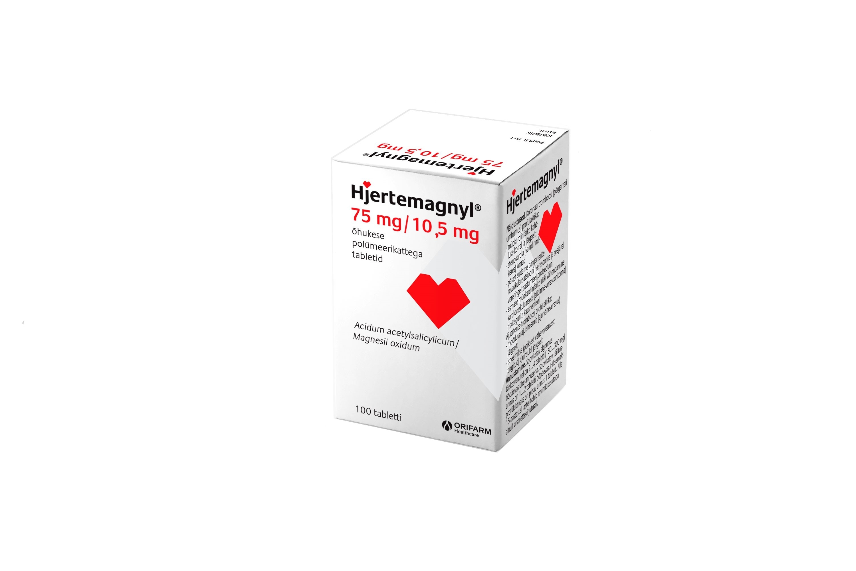 HJERTEMAGNYL TBL 75MG+10,5MG N100 - Tootepilt 