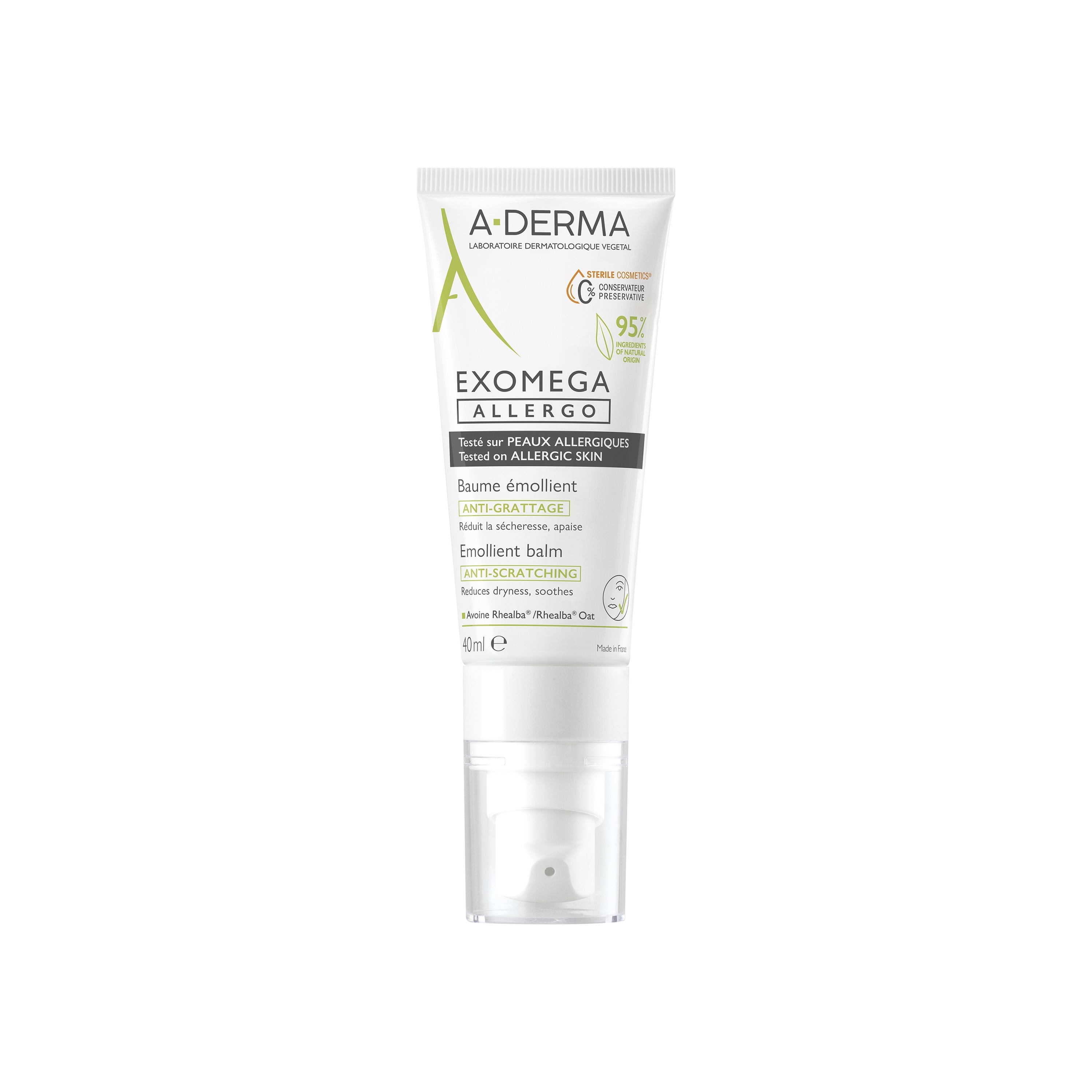 A-DERMA EXOMEGA ALLERGO PALSAM SÜGELUSVASTANE 40ML - Tootepilt 2