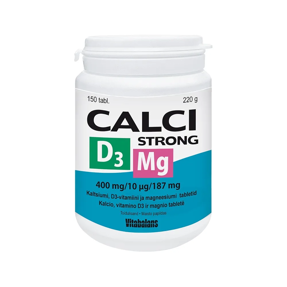 CALCISTRONG + MAGNEESIUM + VITAMIIN D3 TBL N150 - Tootepilt 